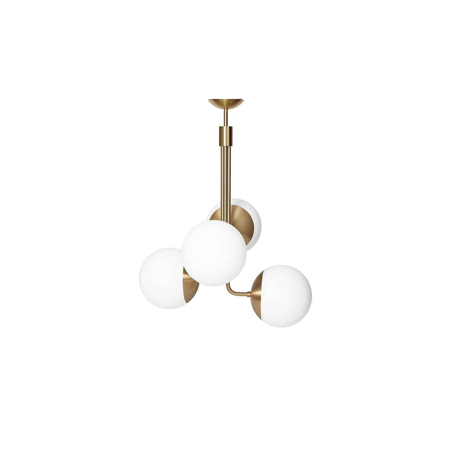 Vertoon produk Lord Bouquet Chandelier - Brass/Opal (735mm) van vervaardiger RUBN 