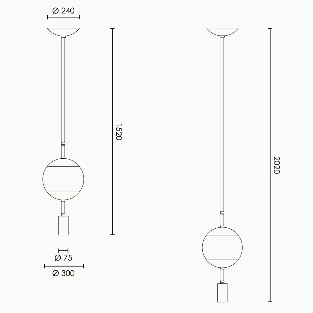 RUBN  - Monroe 1 Ceiling w. Spot (Height 2020mm)