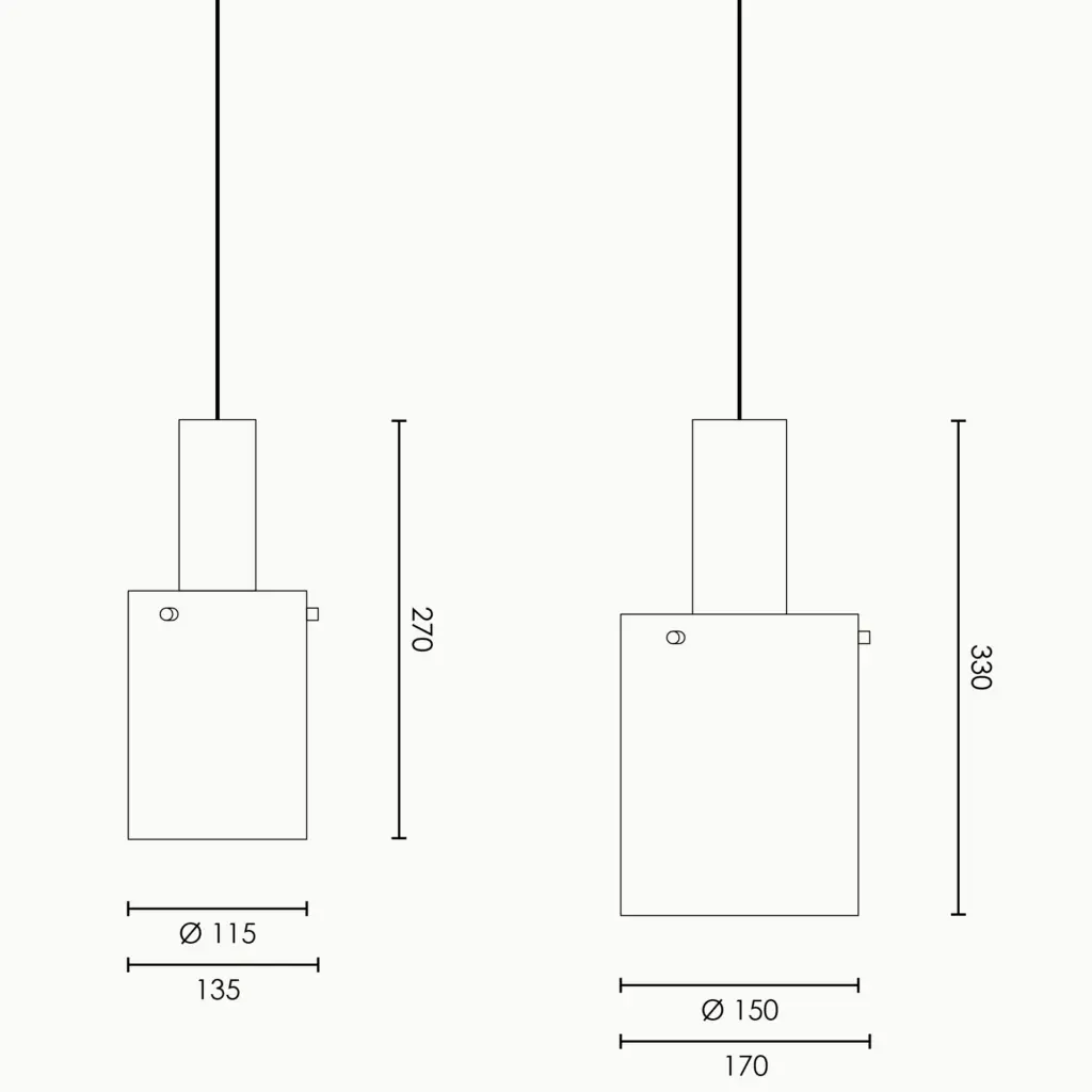 RUBN  - Volume 2 Pendant - Medium - Slate Grey/Brass