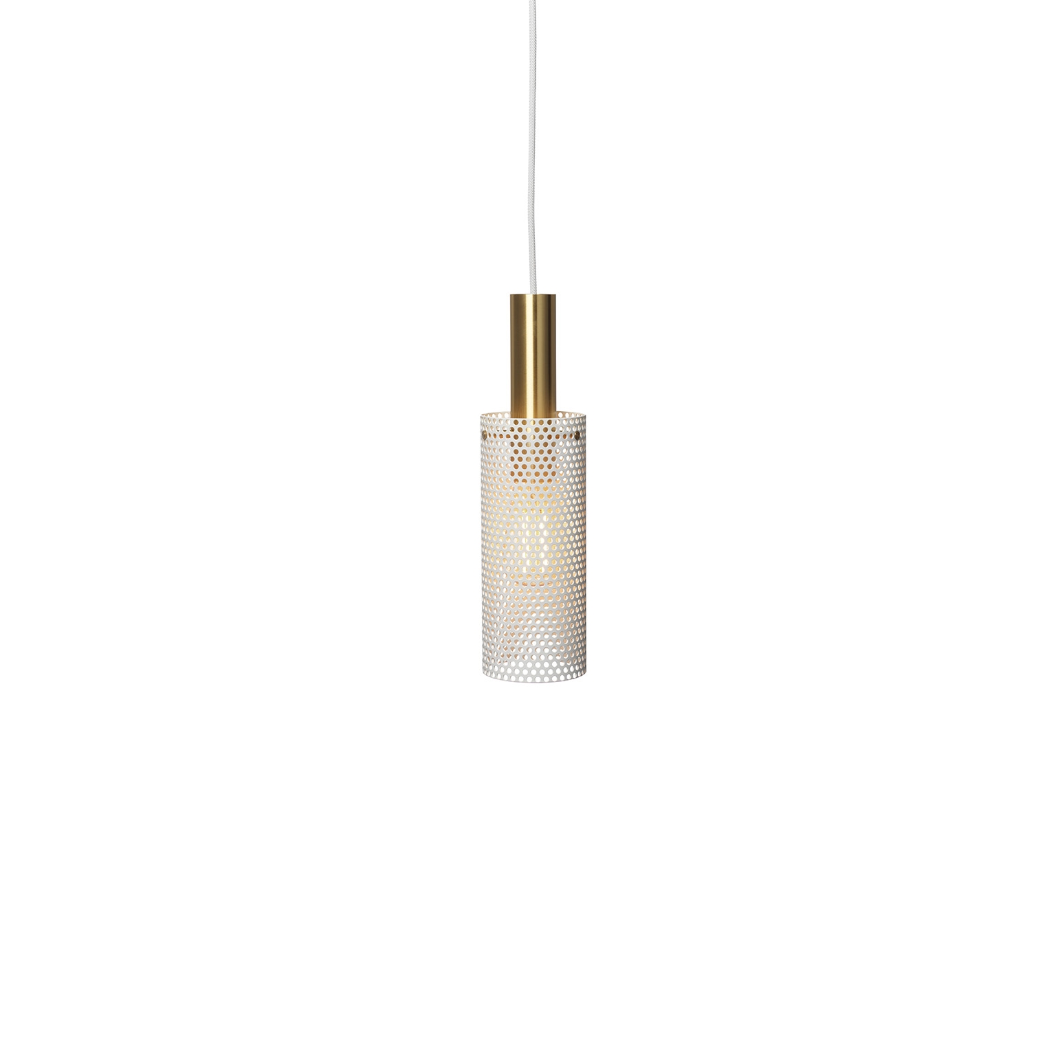 Display product Vouge Pendant - Small - White/Brass from manufacturer RUBN 