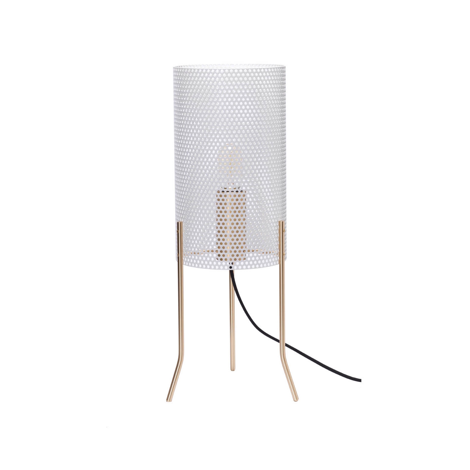 Vouge Tripod Table - Medium - White/Brass