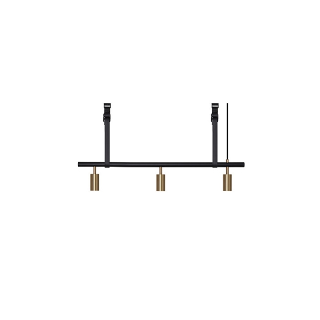 Mostrar el producto Long John 3 Pendant - Black/Brass - Black Leather del fabricante RUBN 