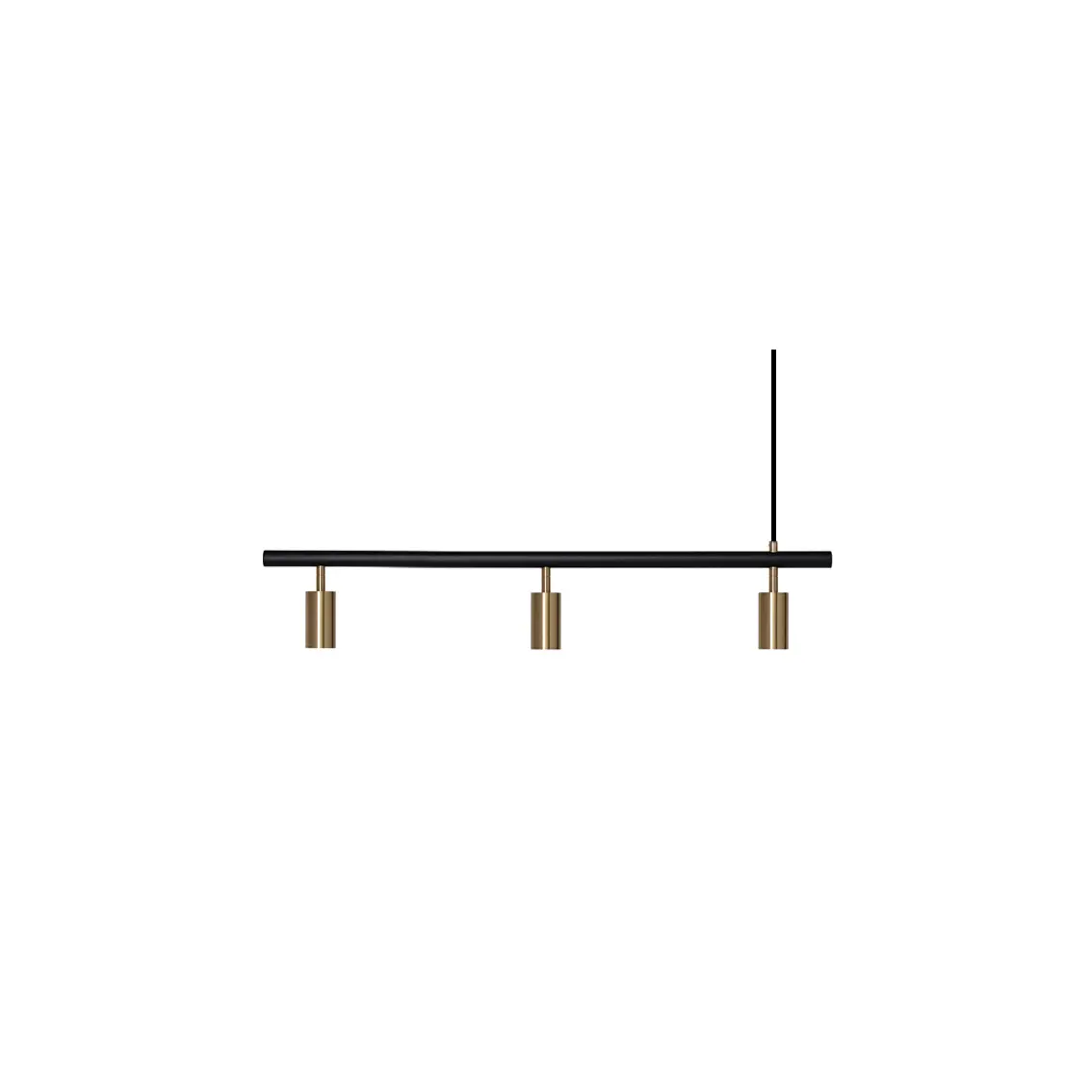 RUBN  - Long John 3 Pendant - Black/Brass - Black Leather