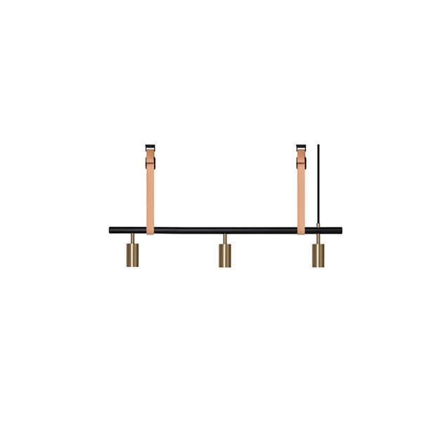 Long John 3 Pendant - Black/Brass - Nature Leather