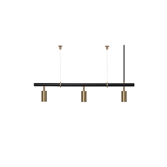 Mostrar el producto Long John 3 Pendant with Uplight - Black/Brass del fabricante RUBN 