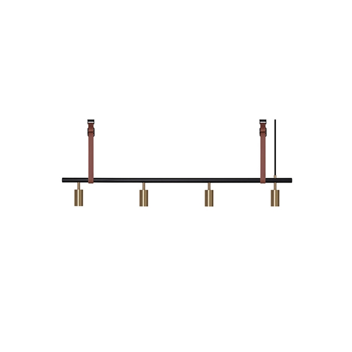 Long John 4 Pendant - Black/Brass - Brown Leather