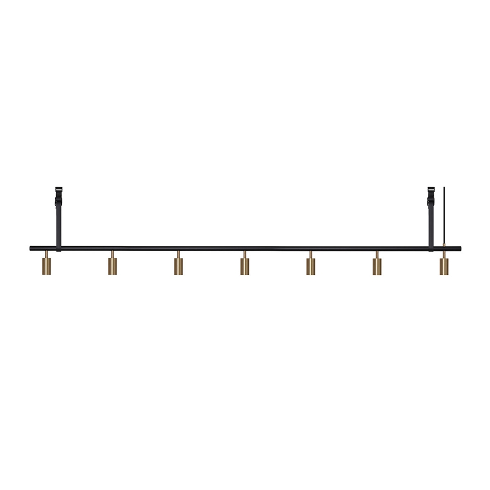 Long John 7 Pendant - Black/Brass - Black Leather