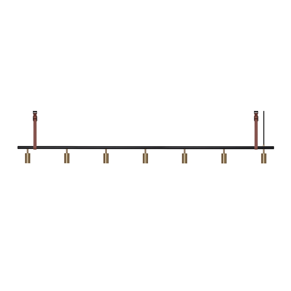 Long John 7 Pendant - Black/Brass - Brown Leather