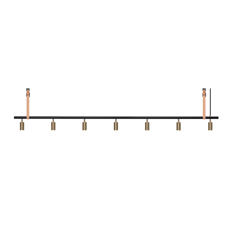 Display product Long John 7 Pendant - Black/Brass - Nature Leather from manufacturer RUBN 
