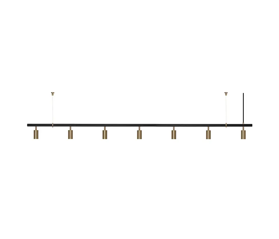 RUBN  - Long John 7 Pendant with Uplight - Black/Brass