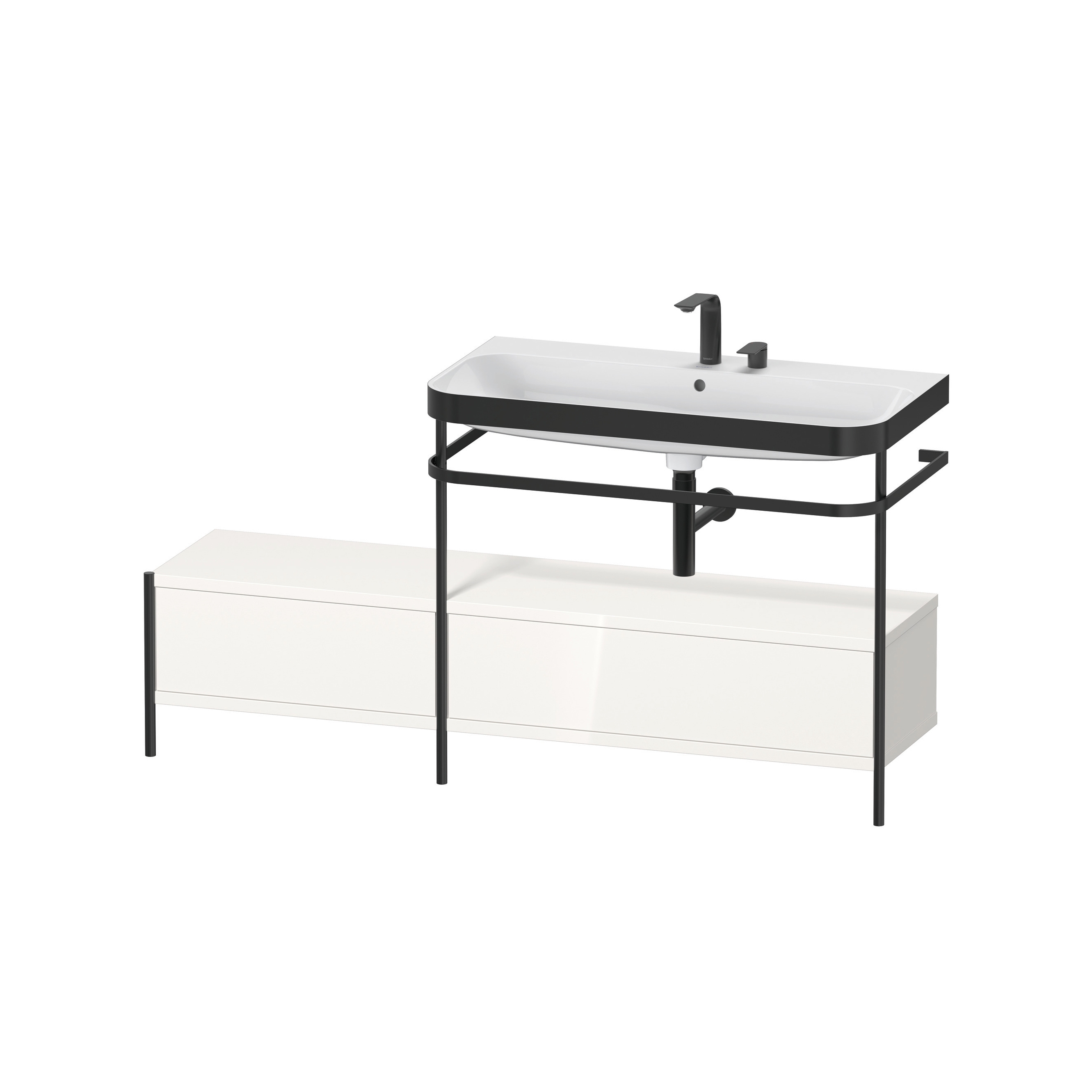 Vertoon produk Happy D.2 Plus - Furniture bonded with metal console floor-standing van vervaardiger DURAVIT