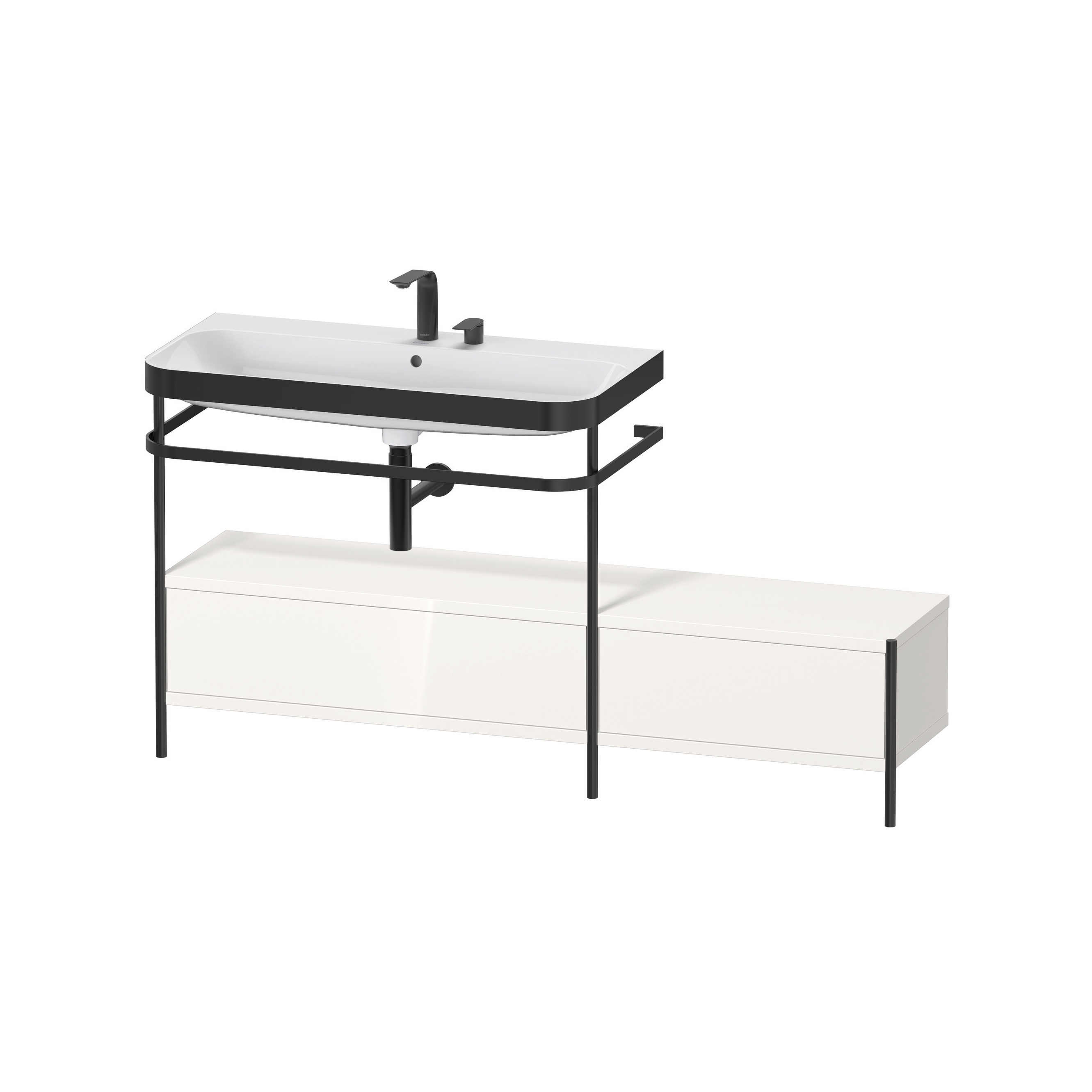 Vertoon produk Happy D.2 Plus - Furniture washbasin with metal console floor-standing van vervaardiger DURAVIT