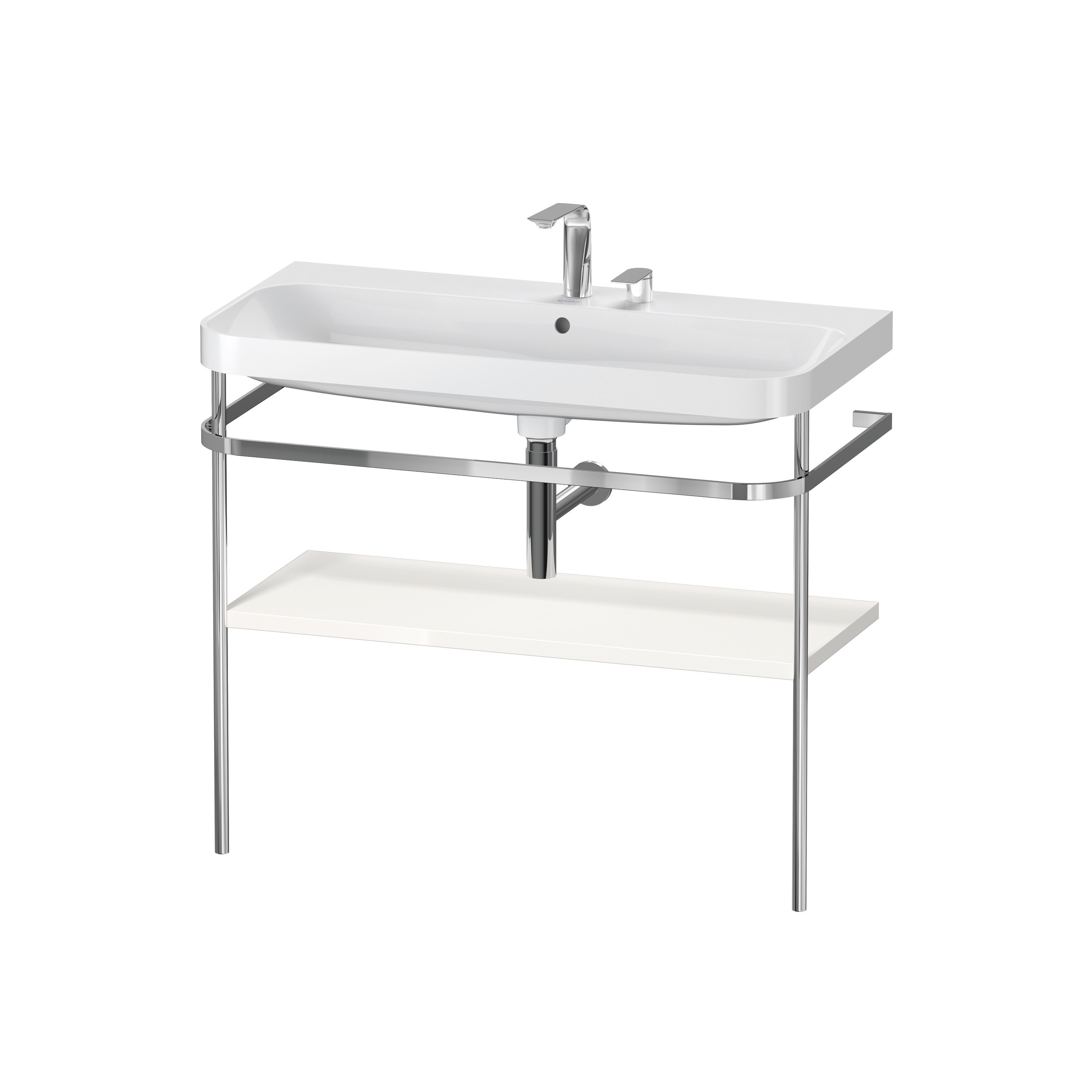 Vertoon produk Happy D.2 Plus - Furniture washbasin with metal console floor-standing van vervaardiger DURAVIT