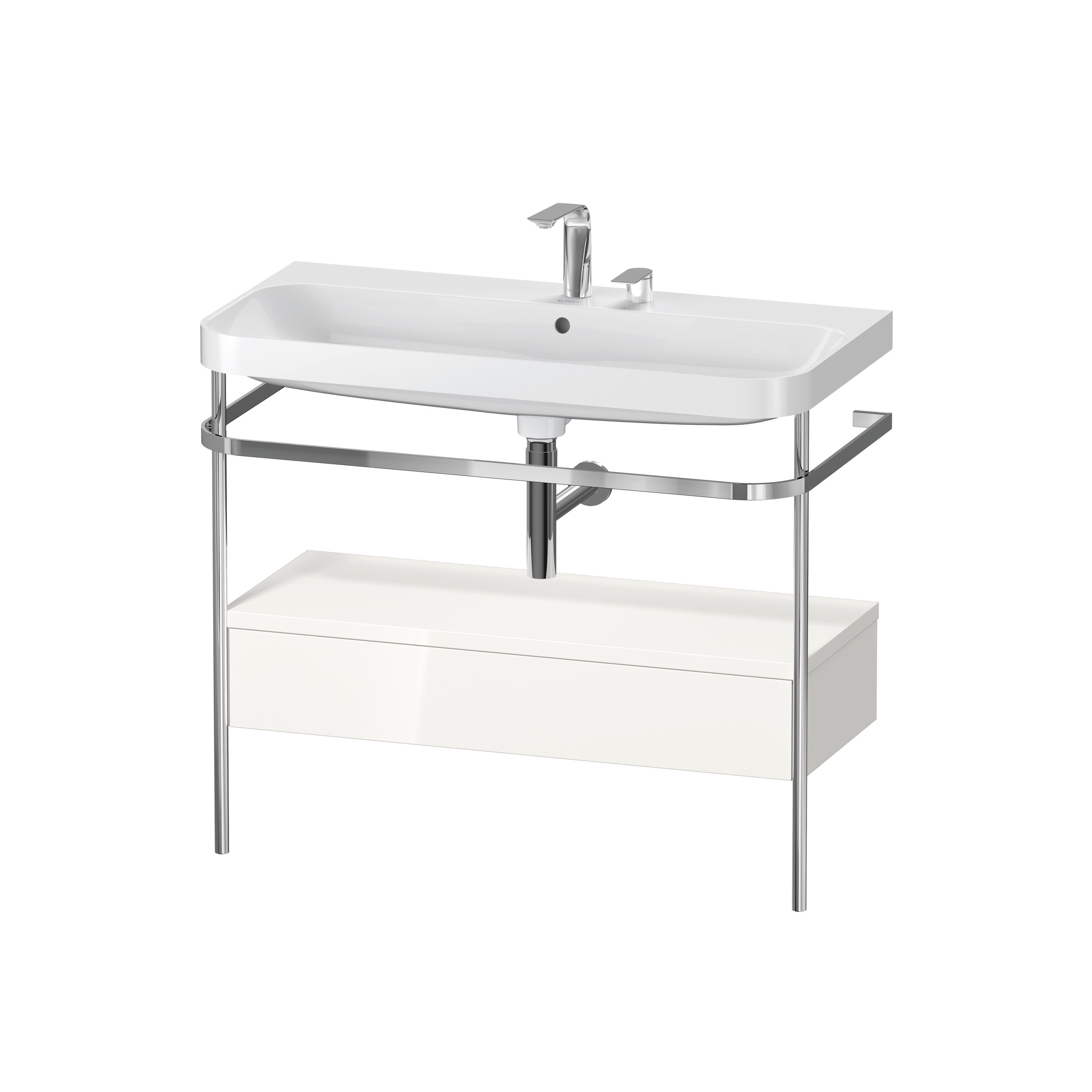 Vertoon produk Happy D.2 Plus - Furniture washbasin with metal console floor-standing van vervaardiger DURAVIT