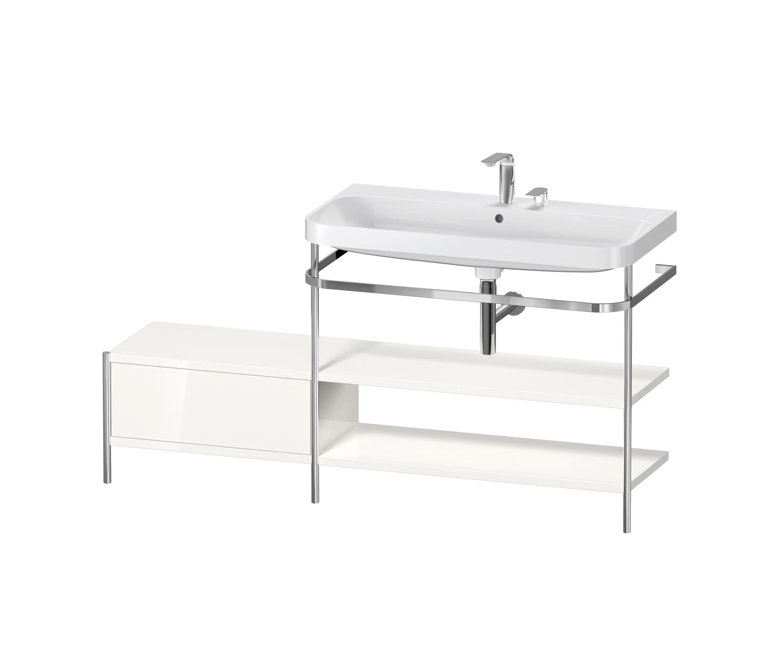 DURAVIT - Happy D.2 Plus - Möbelwaschtisch mit Metallkonsole bodenstehend