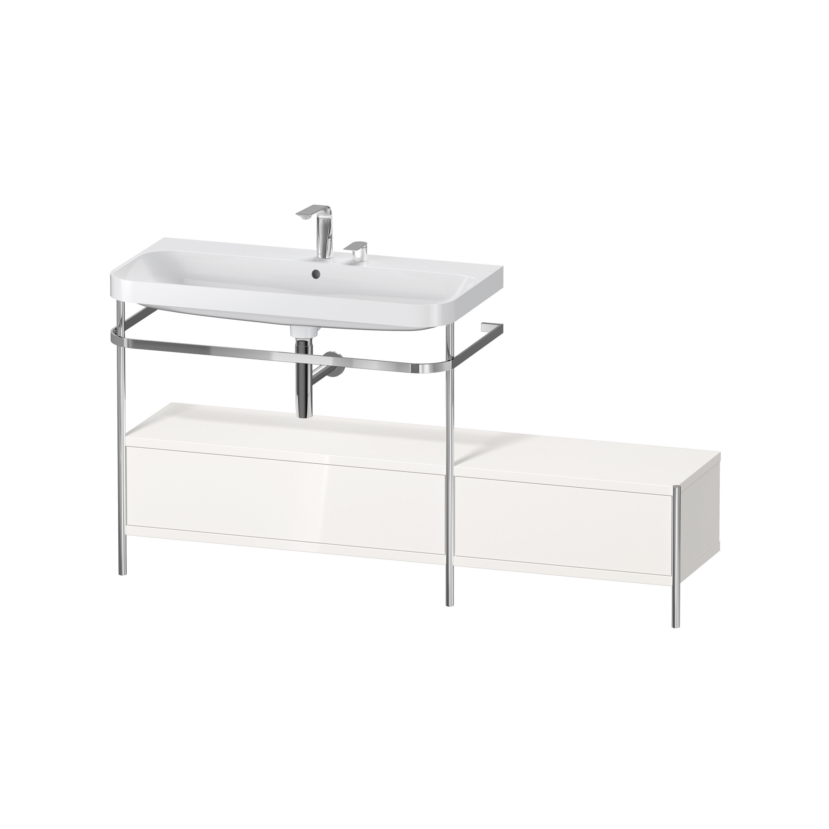 Vertoon produk Happy D.2 Plus - Furniture washbasin with metal console floor-standing van vervaardiger DURAVIT
