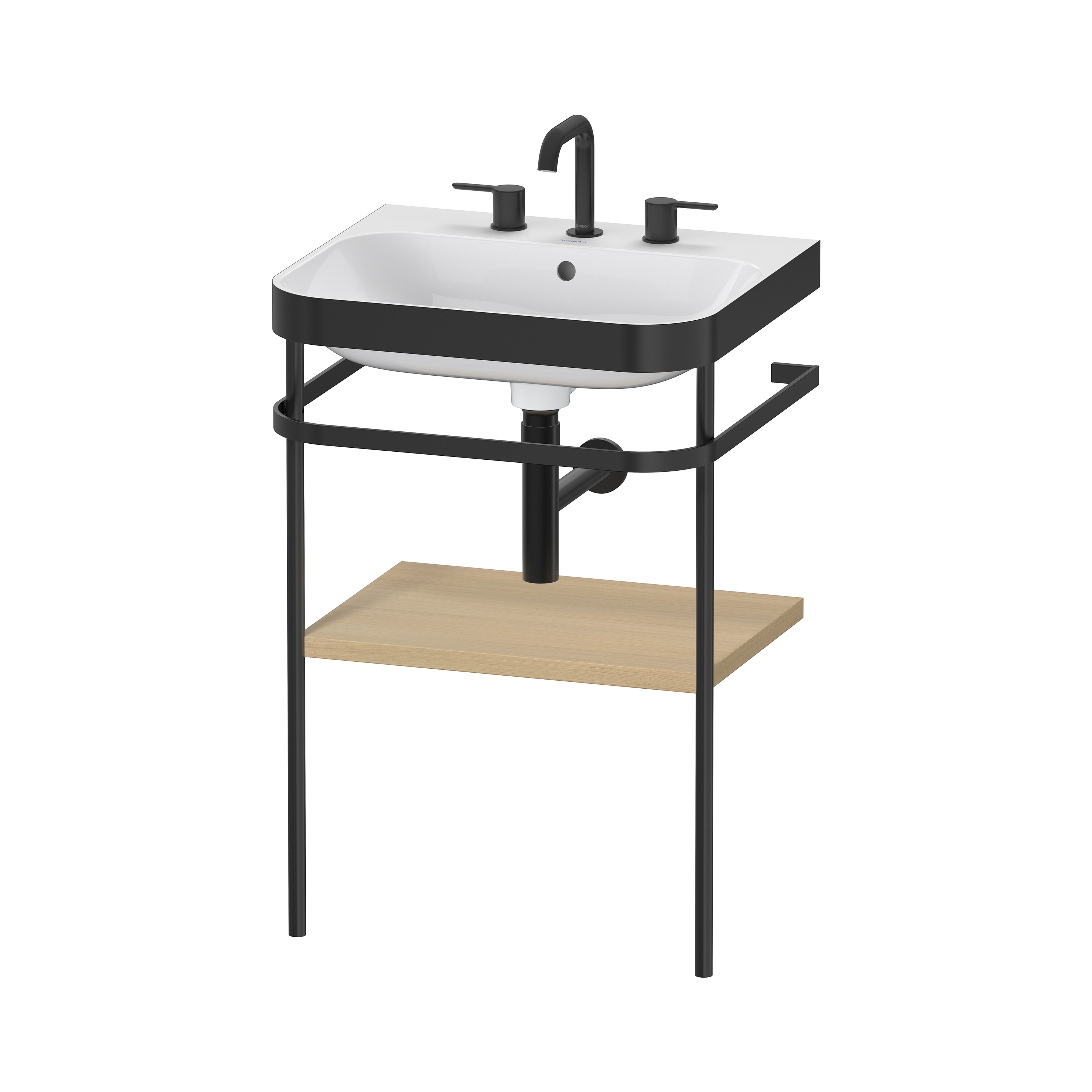 Mostra il prodotto Happy D.2 Plus furniture washbasin with metal console soil del produttore DURAVIT