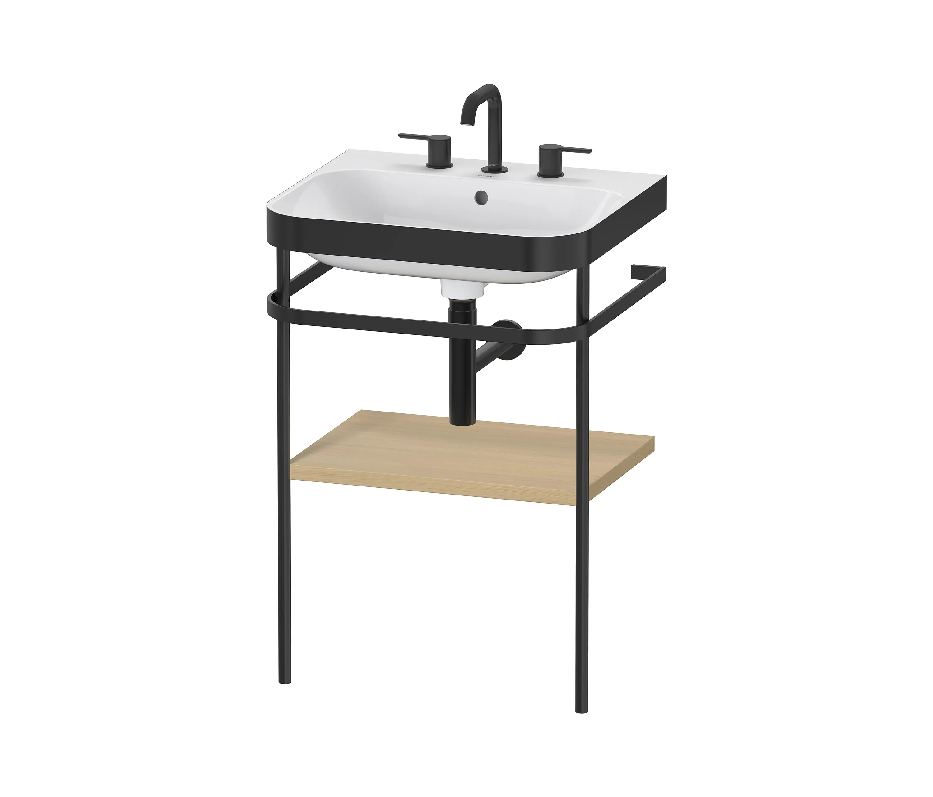 DURAVIT - Happy D.2 Plus furniture washbasin with metal console soil