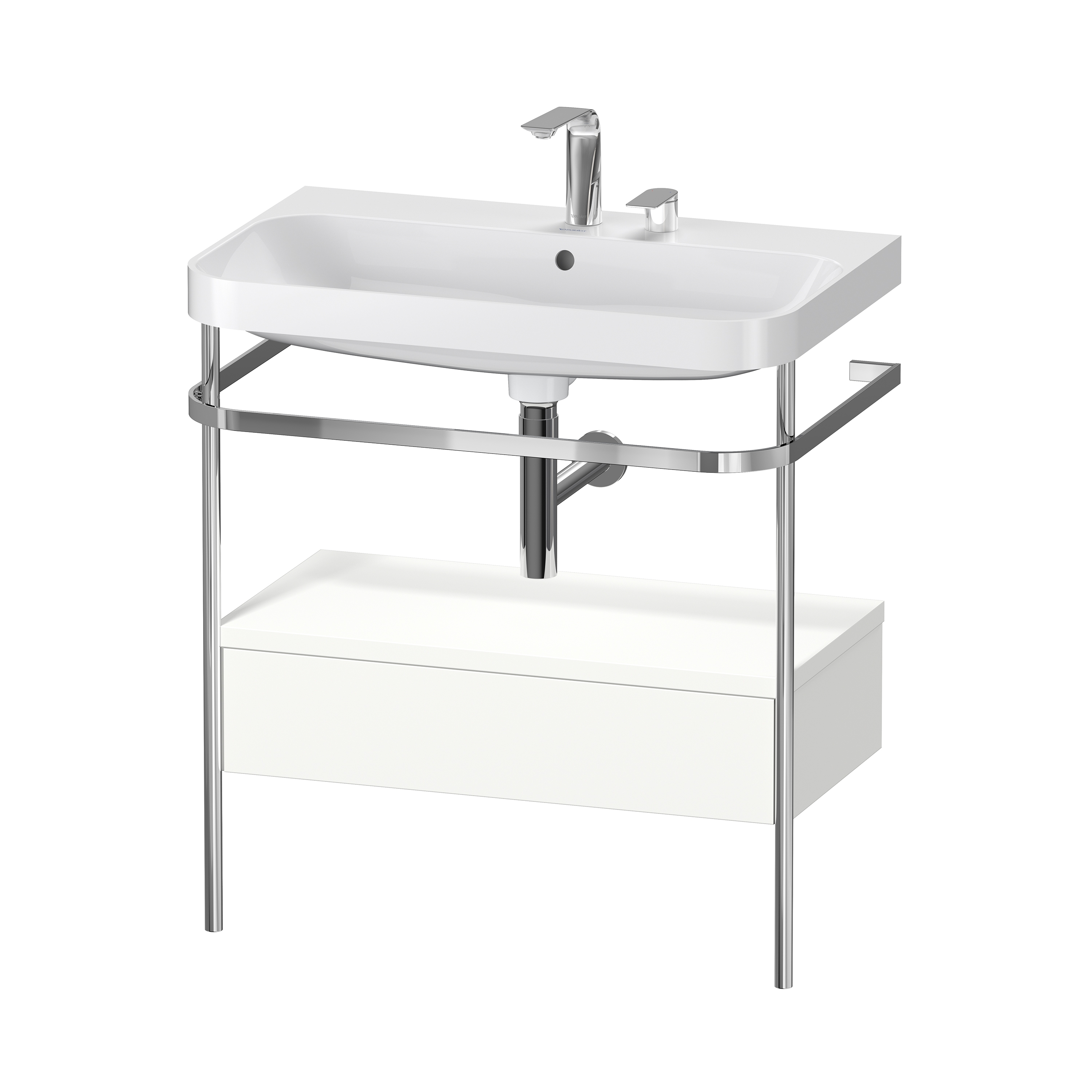 Mostra il prodotto Happy D.2 Plus furniture washbasin with metal console soil del produttore DURAVIT