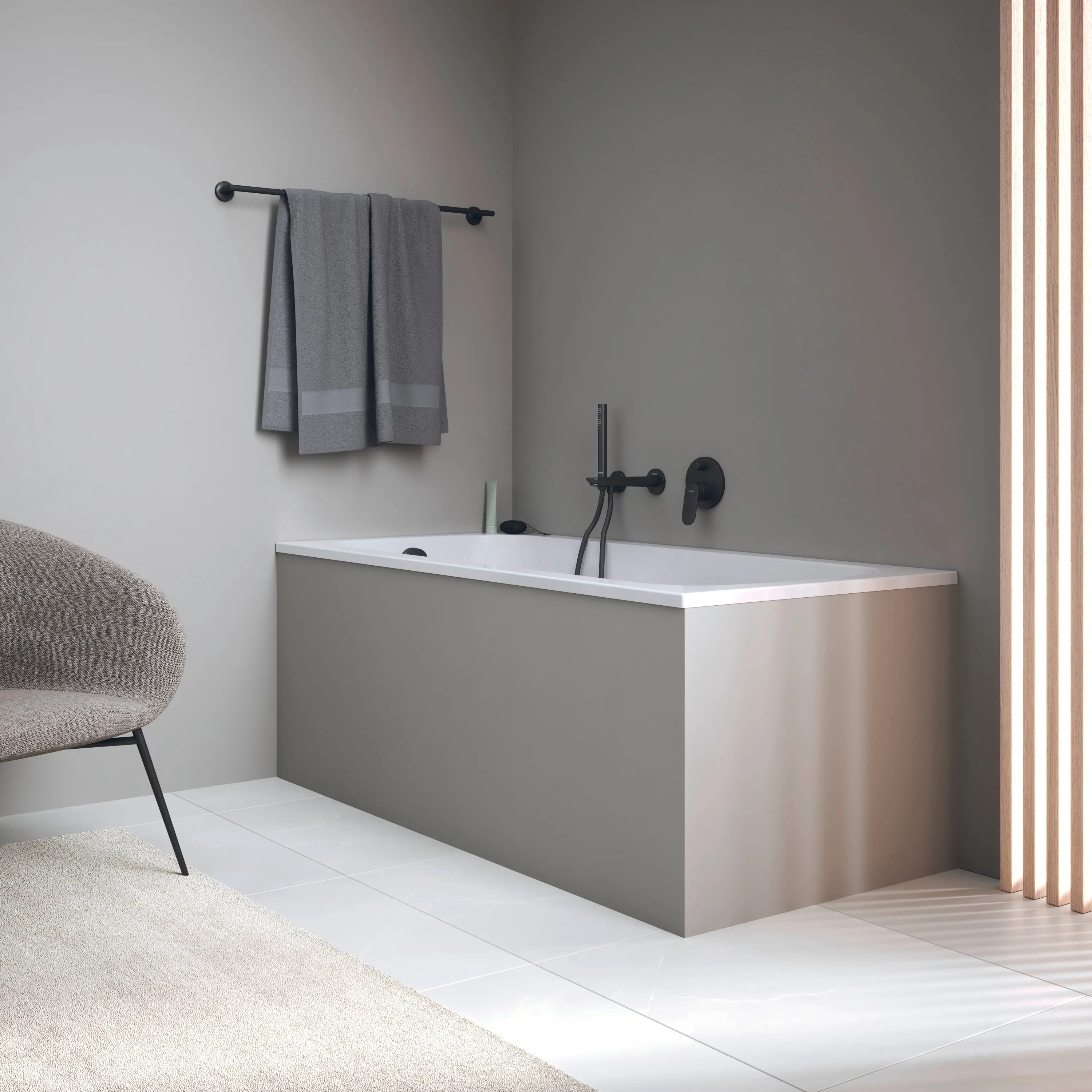 DURAVIT - Qatego bathtub, one backrest slope L/R