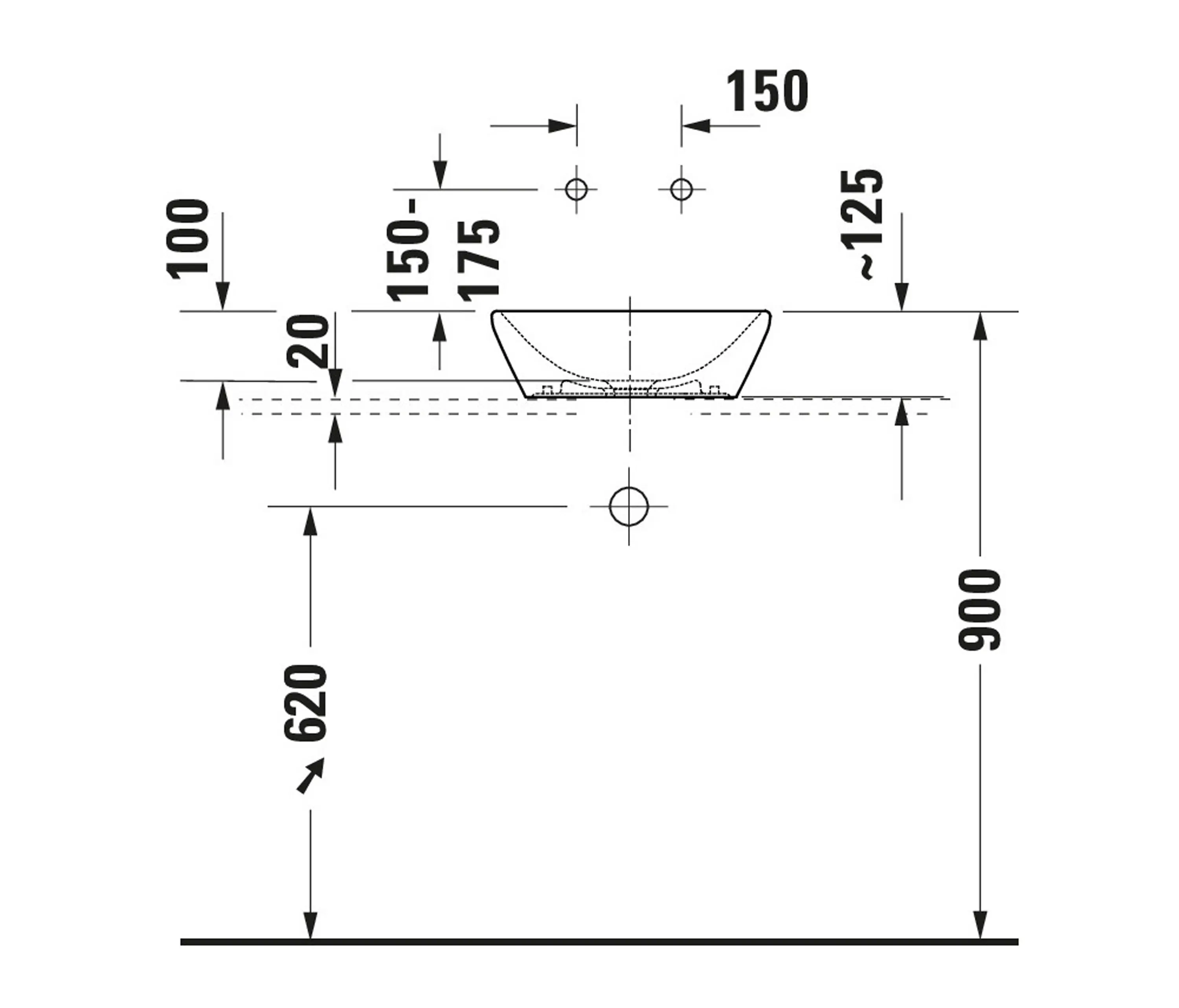 DURAVIT - D-Neo countertop basin