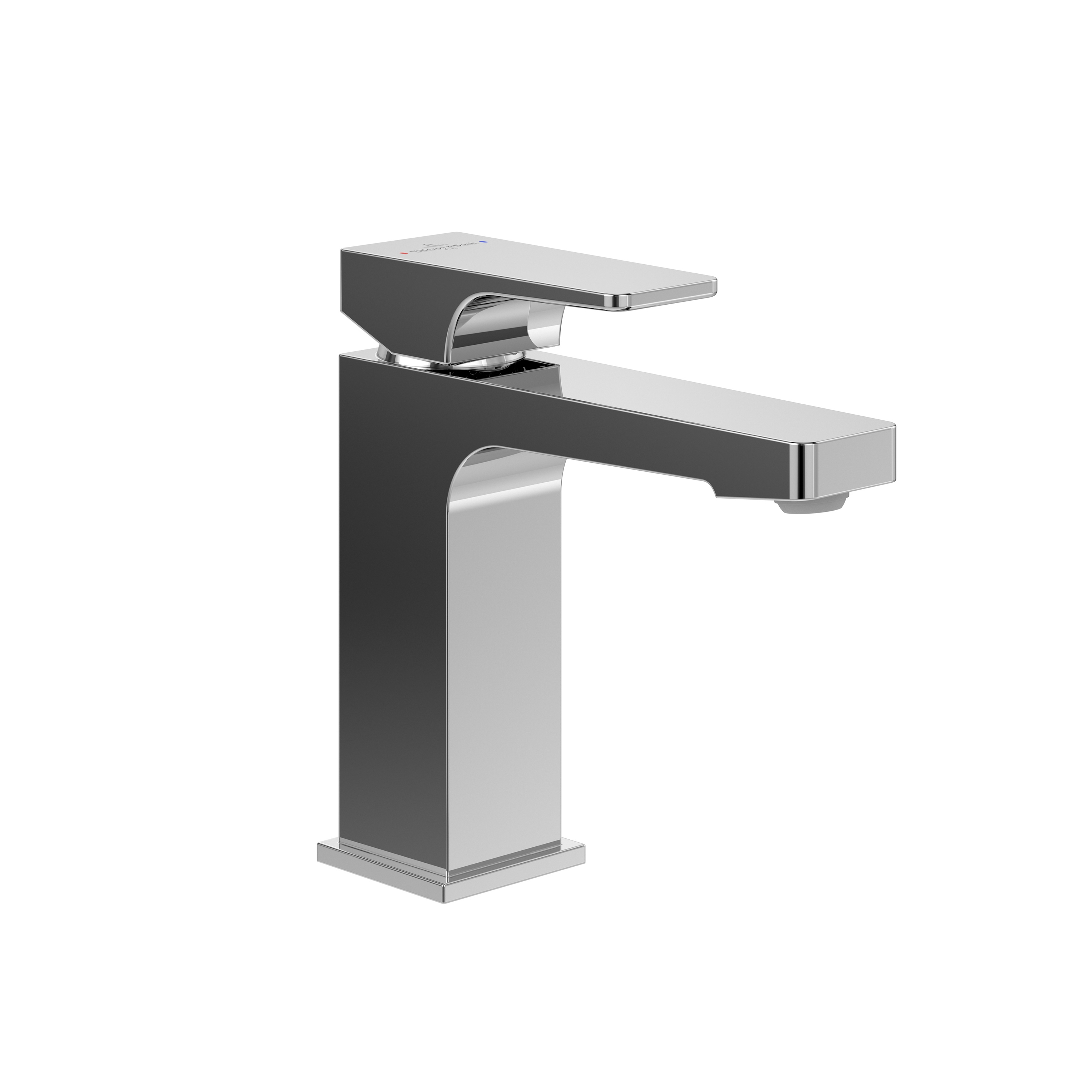 Display product Architectura Square | Single-lever basin mixer with draw bar outlet fitting, Chrome from manufacturer Villeroy & Boch