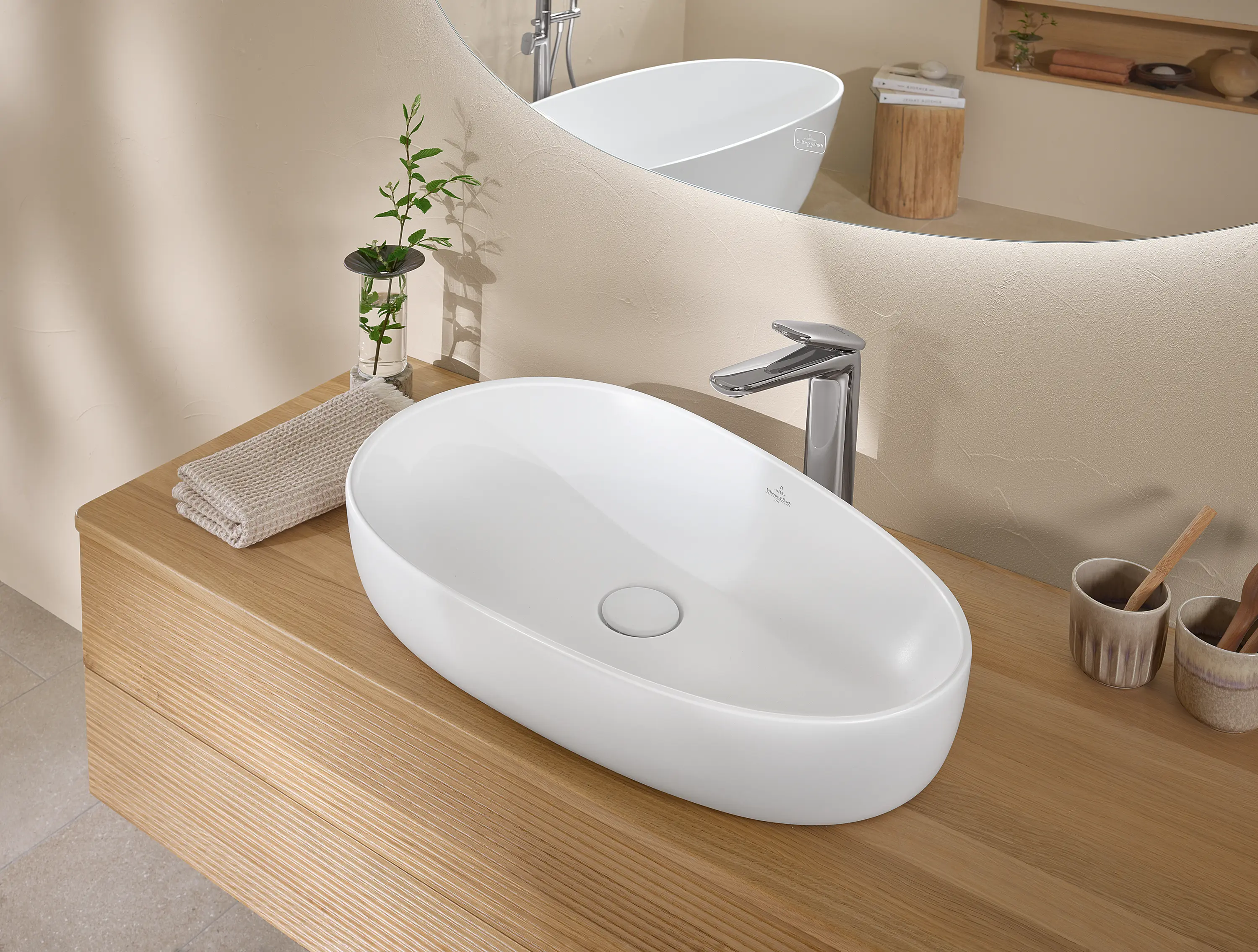 Villeroy & Boch - Antao Surface-mounted | washbasin, 650 x 400 x 146 mm, White Alpin CeramicPlus, without overflow, unpolished