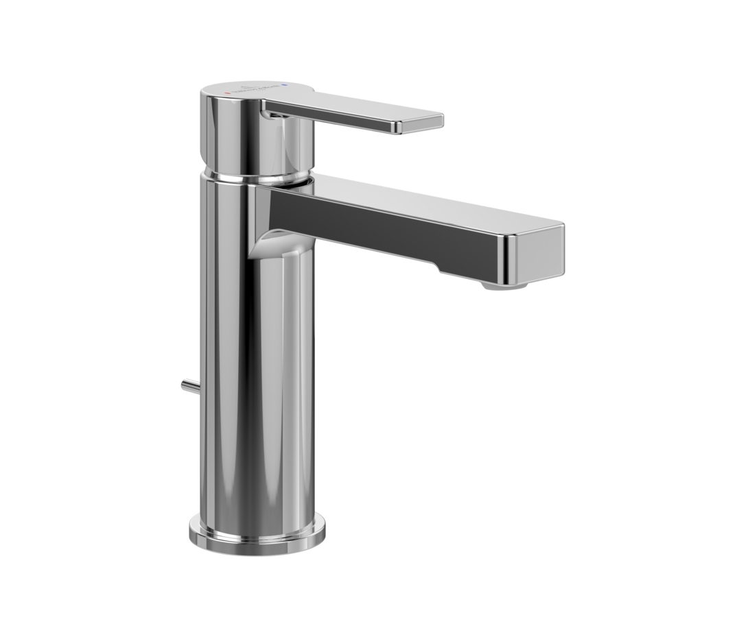 Display product Architectura | Single-lever basin mixer with draw bar outlet fitting, Chrome from manufacturer Villeroy & Boch