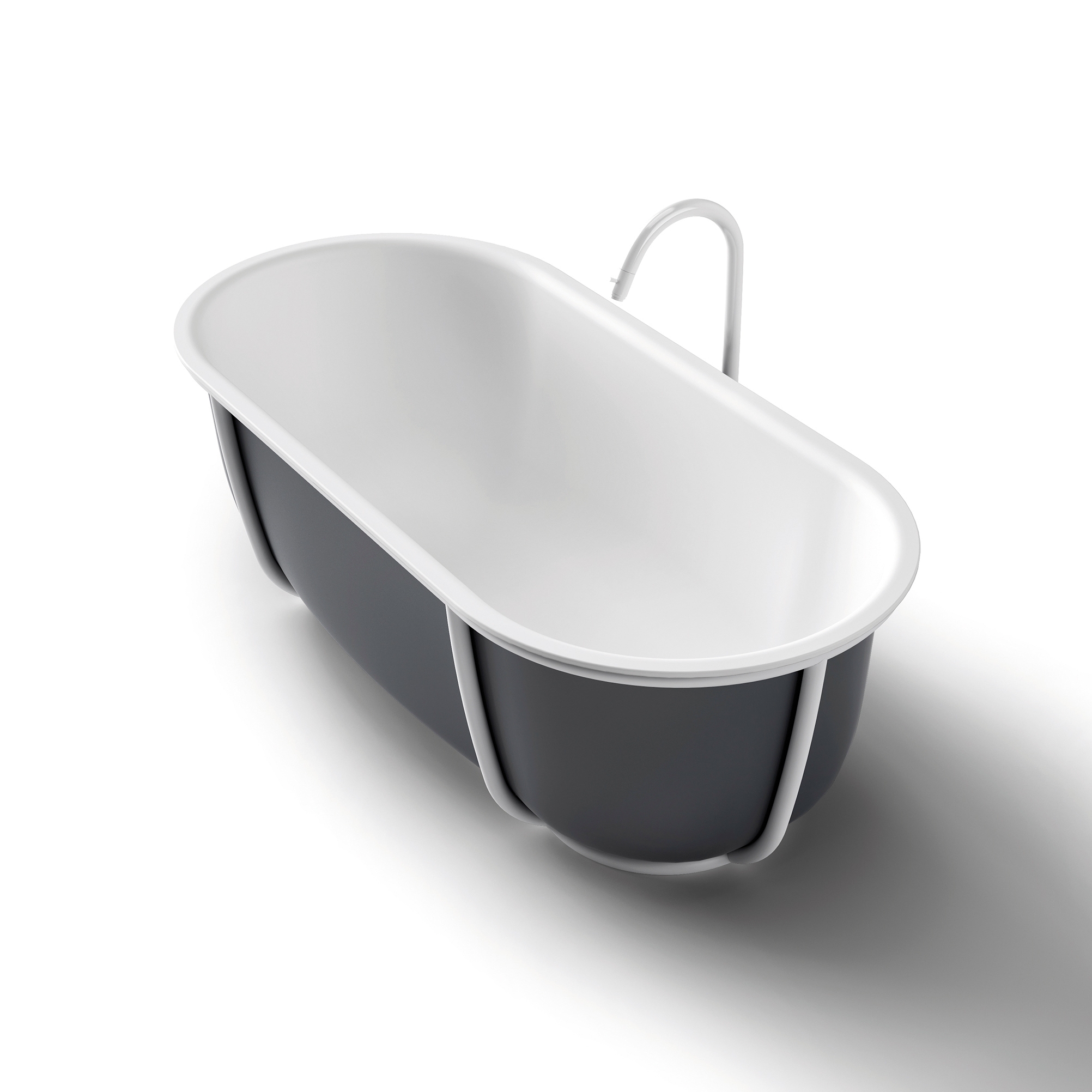 Produkt Cuna freestanding oval bathtub in matt black and white des Herstellers Agape anzeigen