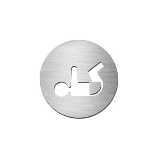 Display product Pictograms round | stainless steel | Baby change from manufacturer Serafini