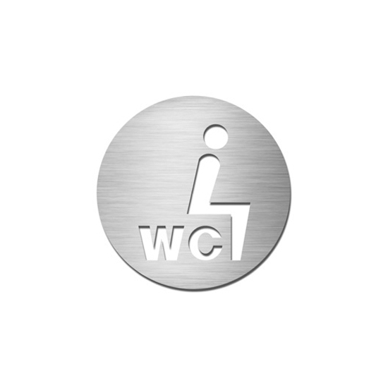 Display product Pictograms round | stainless steel | Sit-down WC from manufacturer Serafini