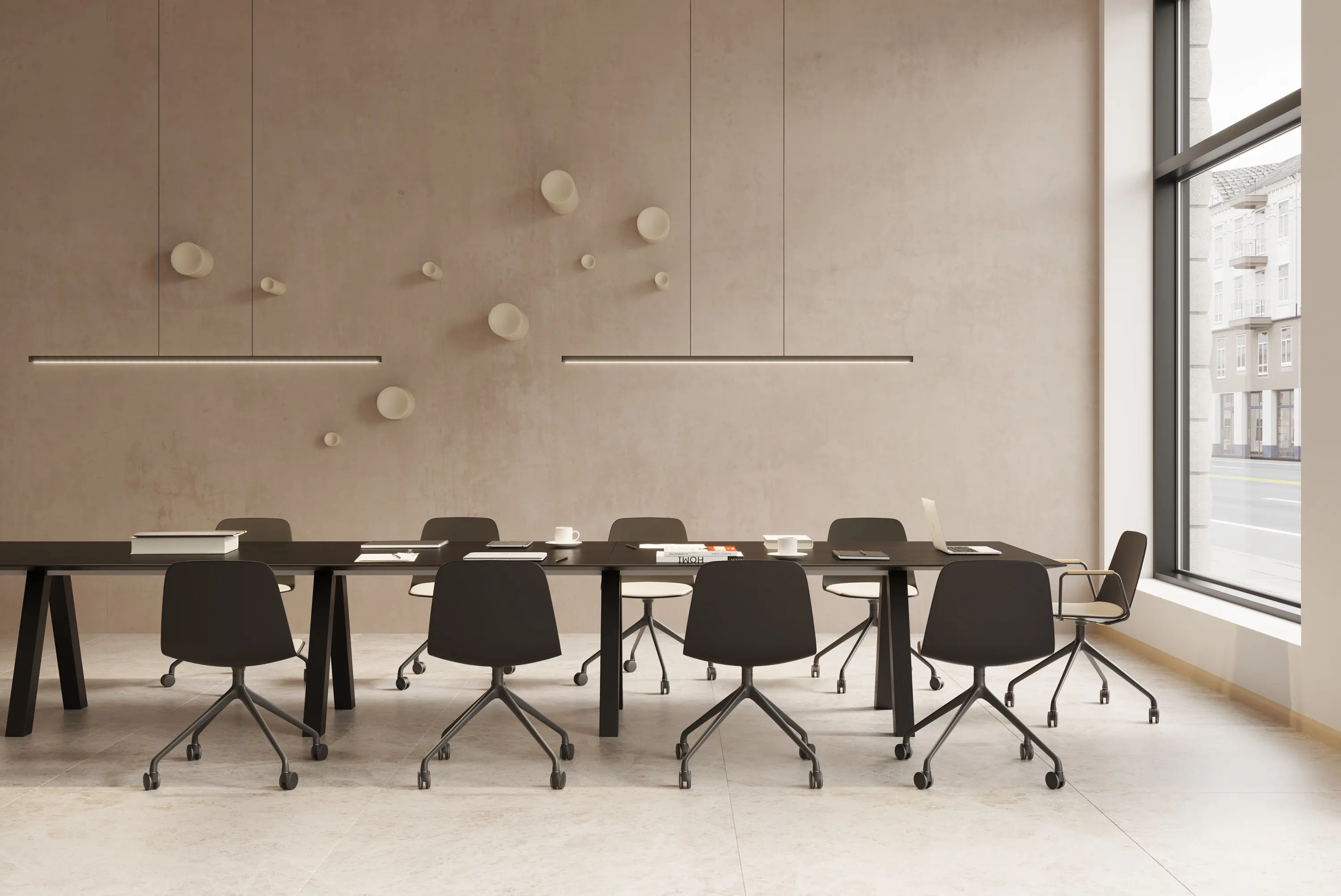 viccarbe - Maarten stool with swivel base counter height & soft upholstery