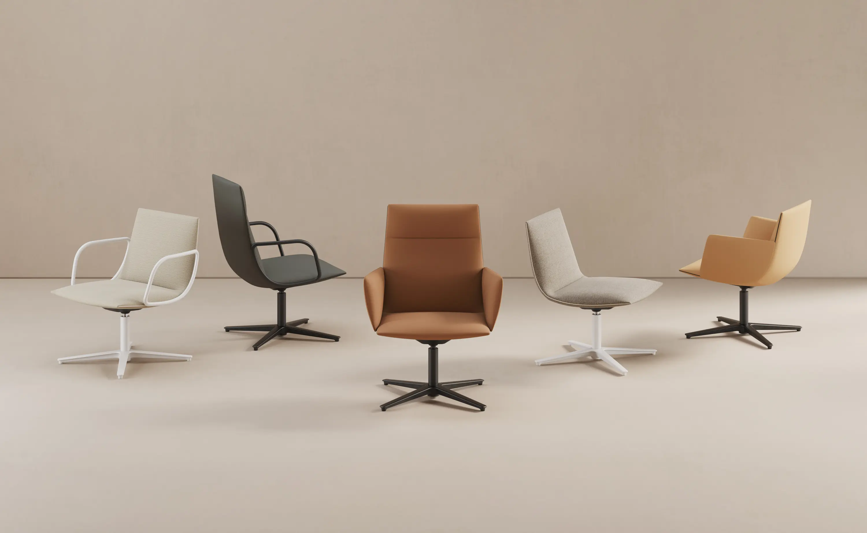 viccarbe - Noha chair - five casters aluminium base