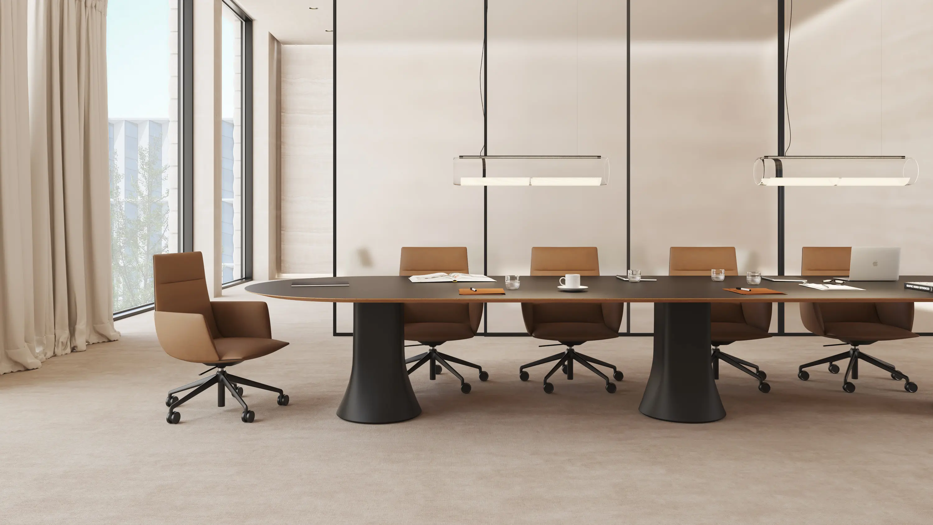 viccarbe - Noha Executive chair with flat swivel base