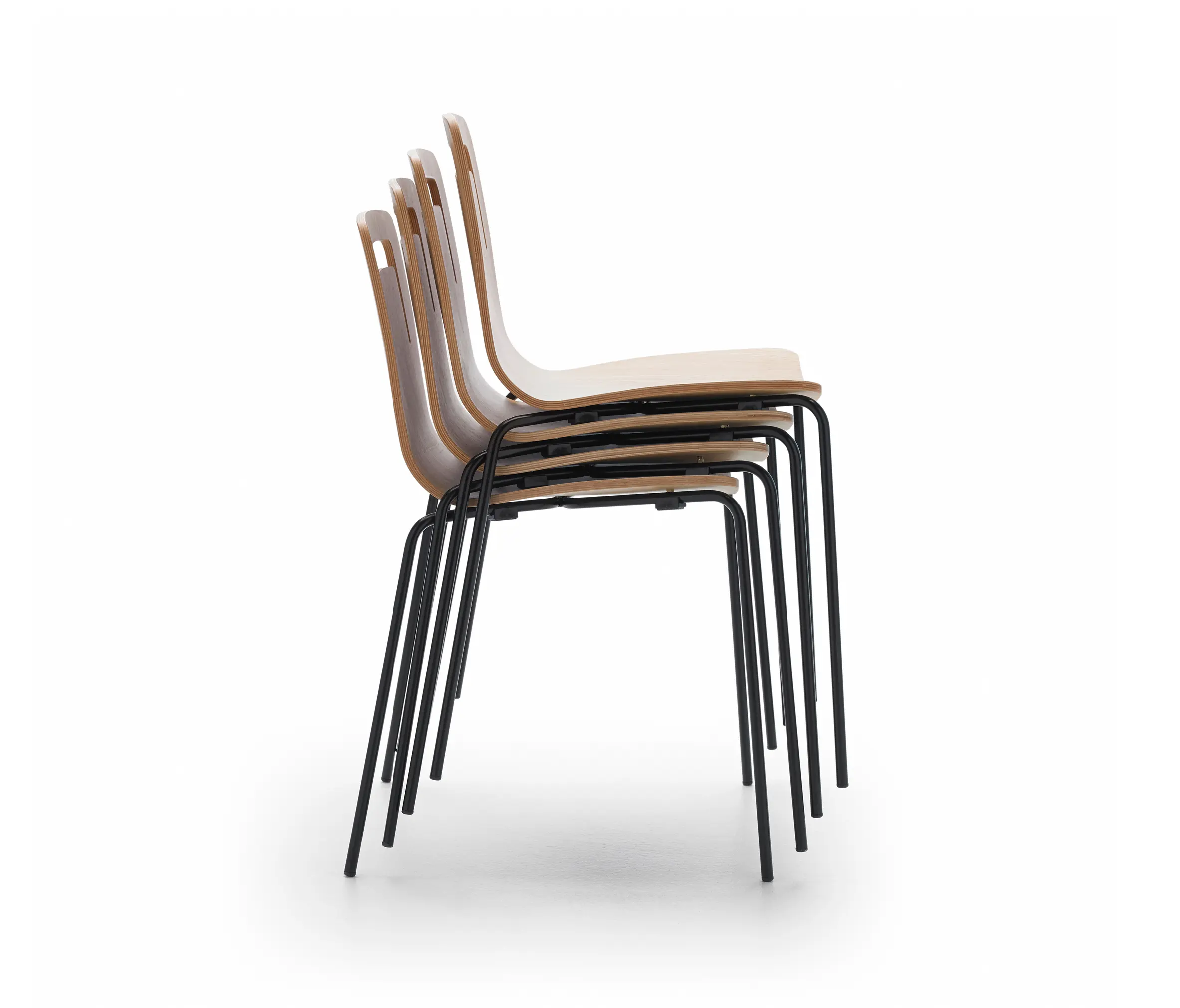 viccarbe - Klip stool - fixed base counter height & lacquered seat with handle and cushion