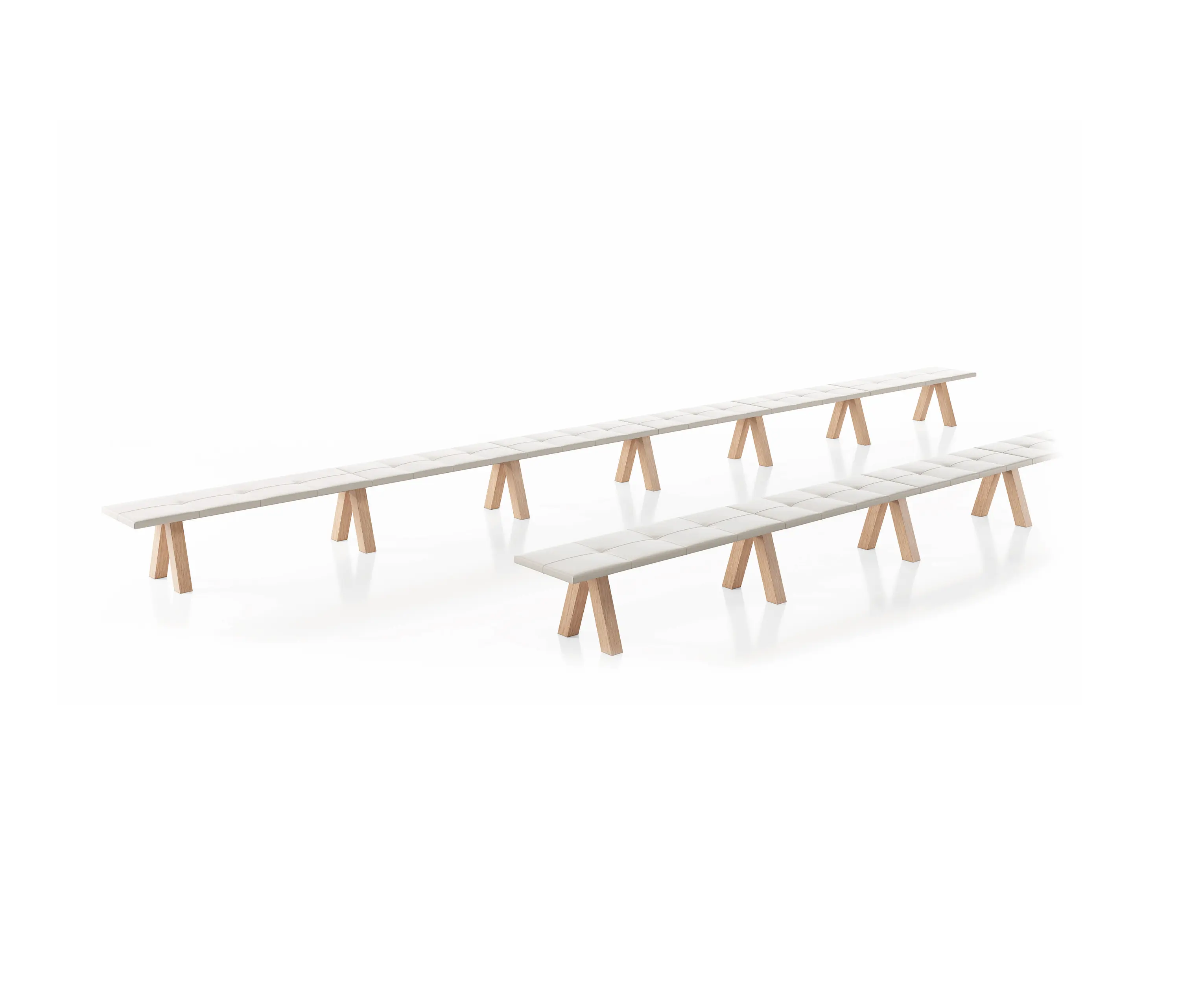 viccarbe - Trestle bench - double & padded upholstery