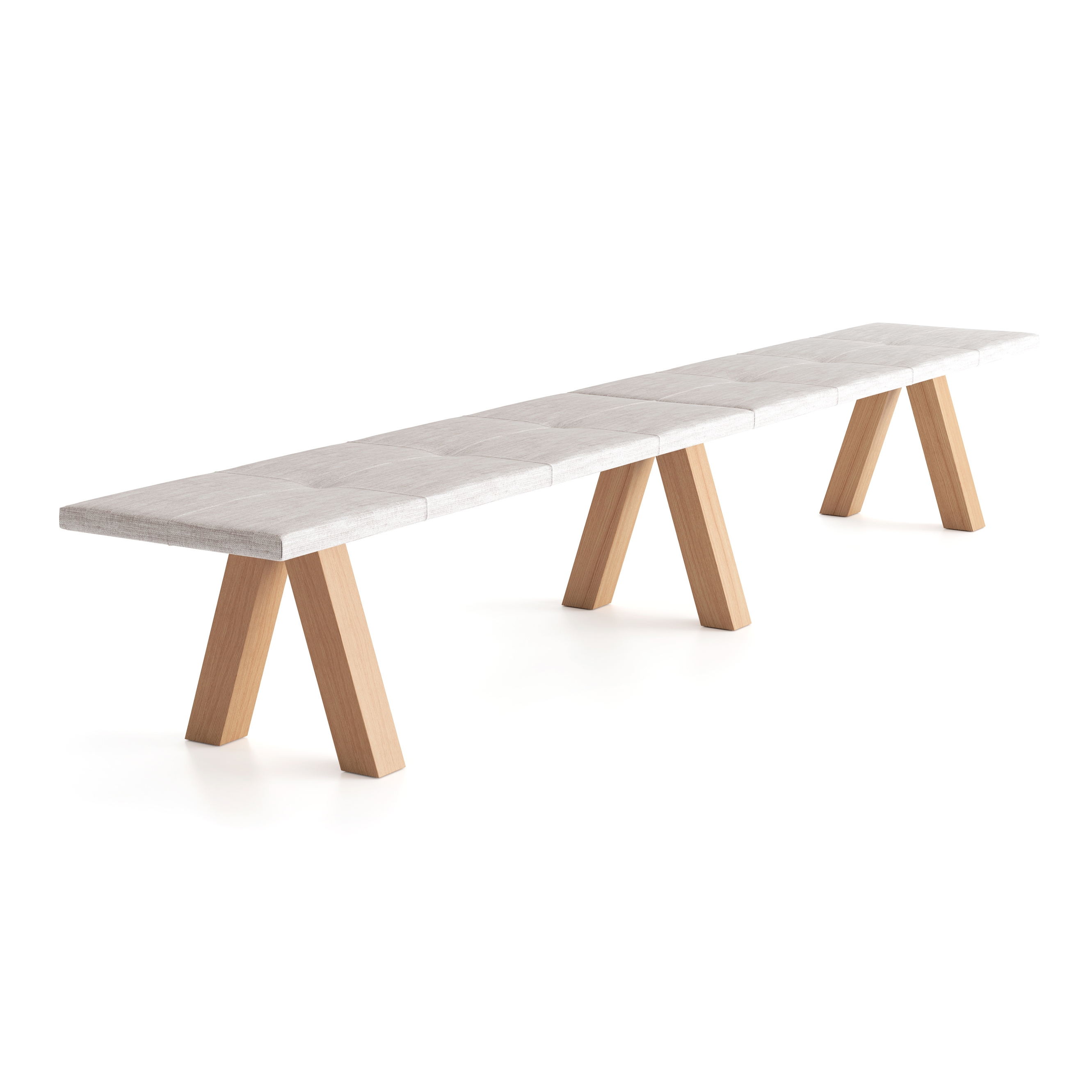 Trestle bench - double & padded upholstery