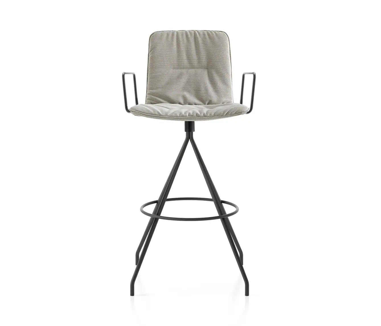 viccarbe - Klip stool - swivel base bar height & soft upholstery