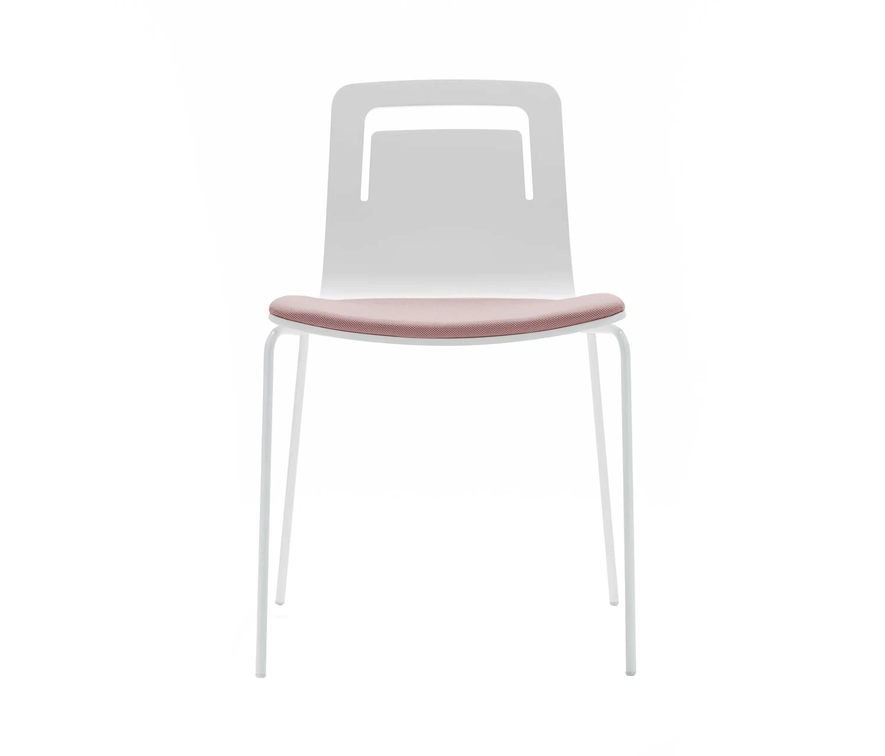 viccarbe - Klip chair - four metal legs base & stained seat with handle and cushion