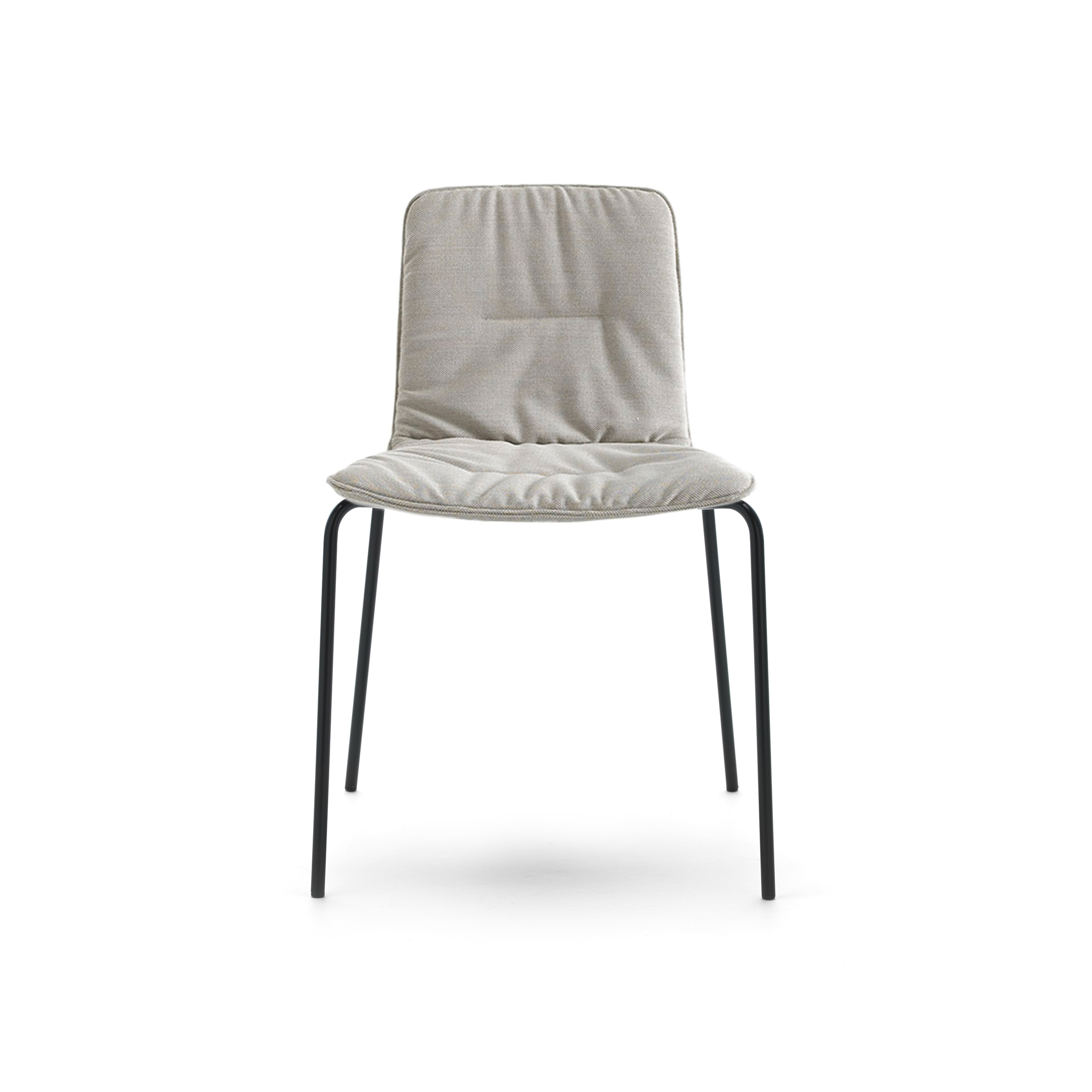 Klip chair - four metal legs base & soft upholstery