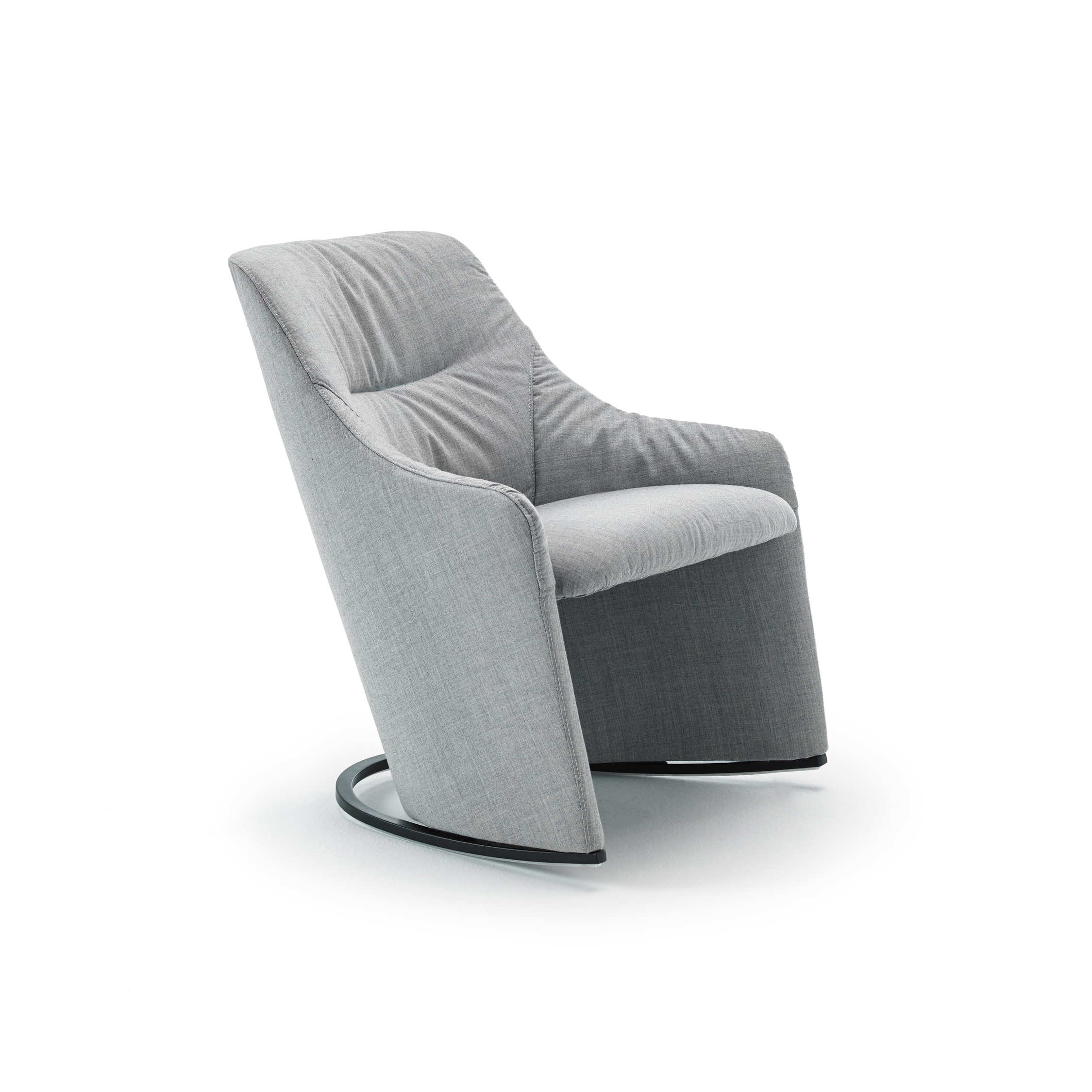 Nagi lounge chair with low backrest & soft upholstery