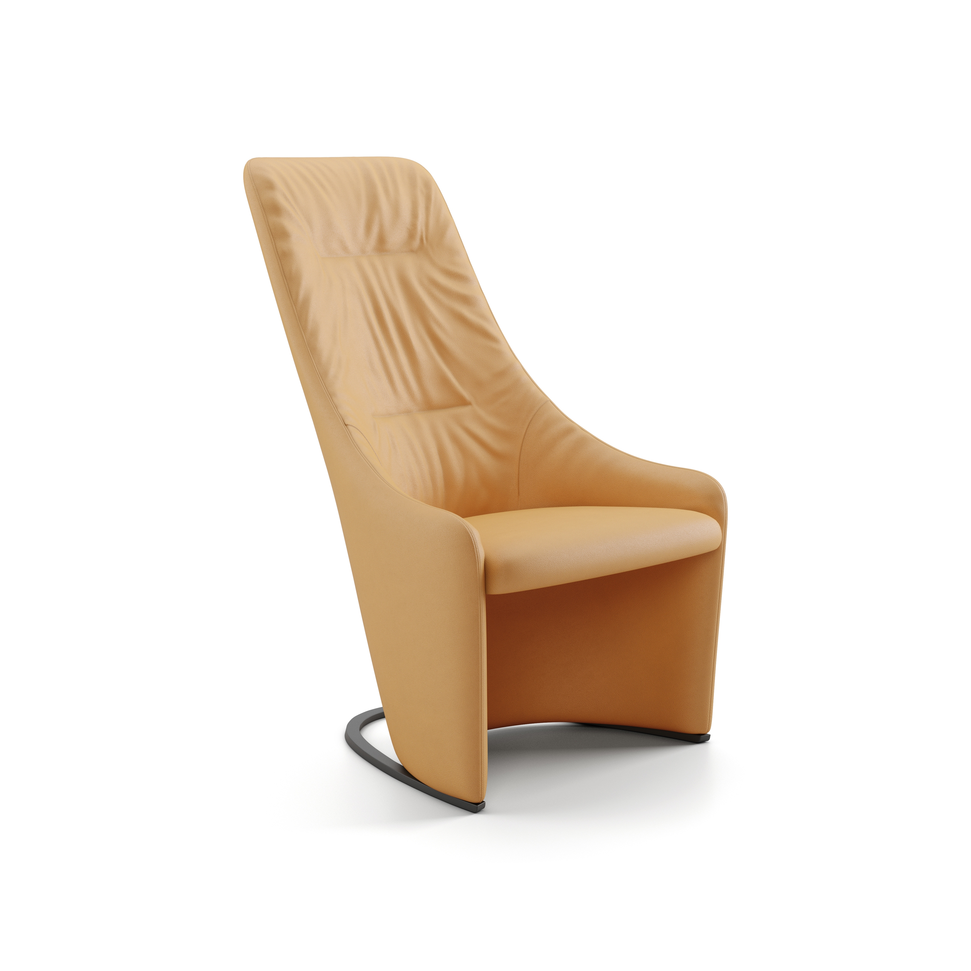 Nagi lounge chair with high backrest & soft upholstery