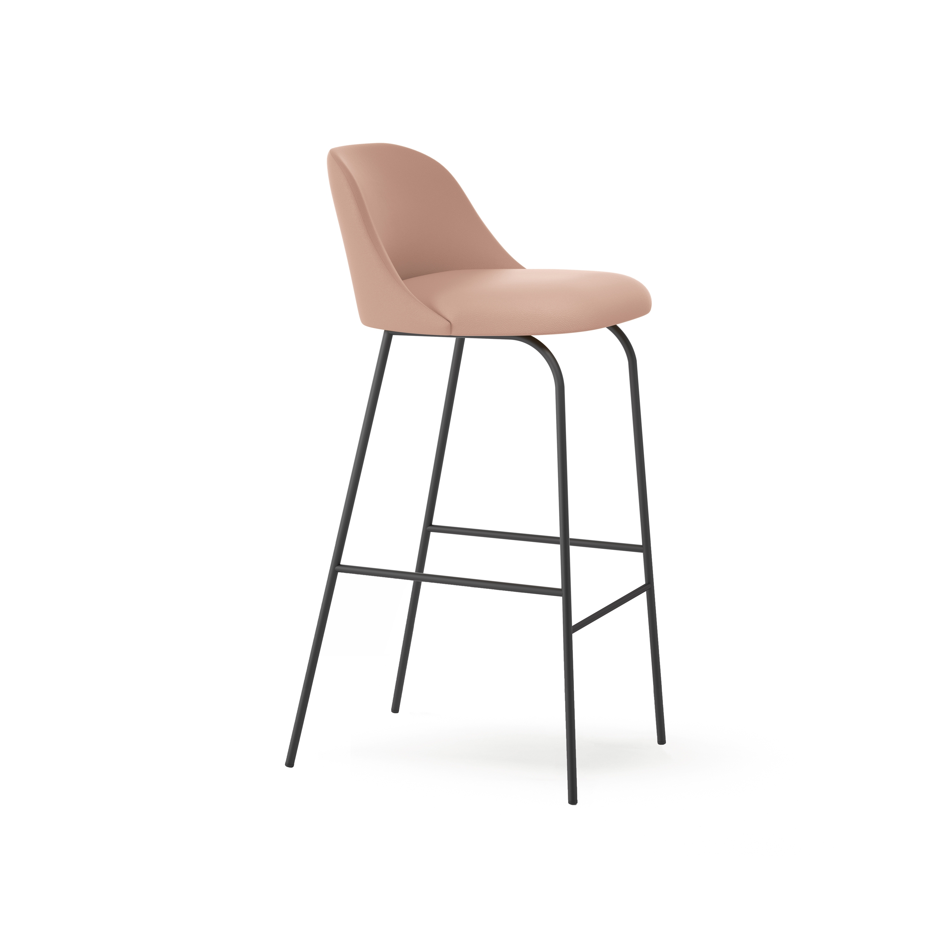 Display product Aleta stool - fixed base bar height & low backrest from manufacturer viccarbe