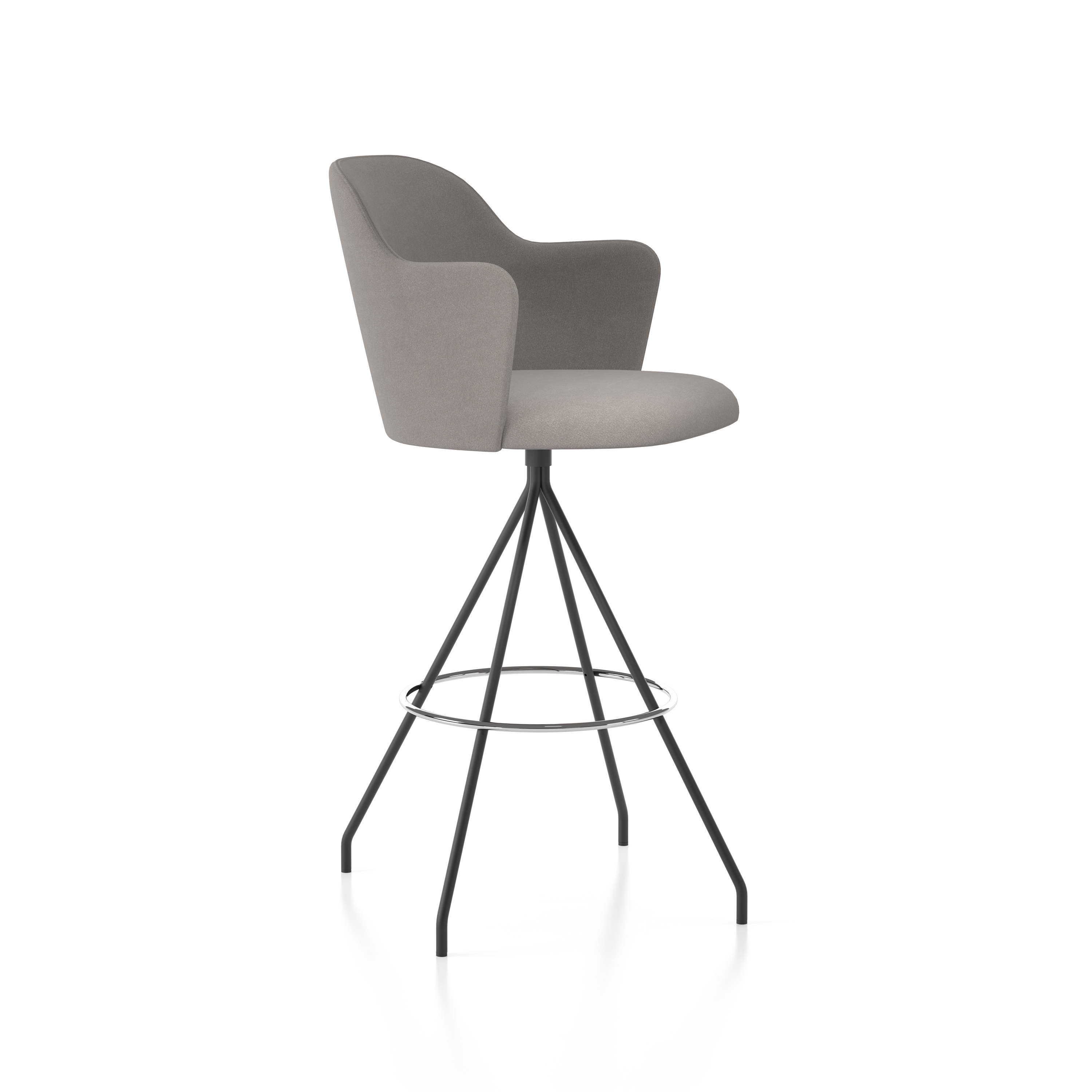 Display product Aleta stool - swivel base counter height & high backrest with armrest from manufacturer viccarbe