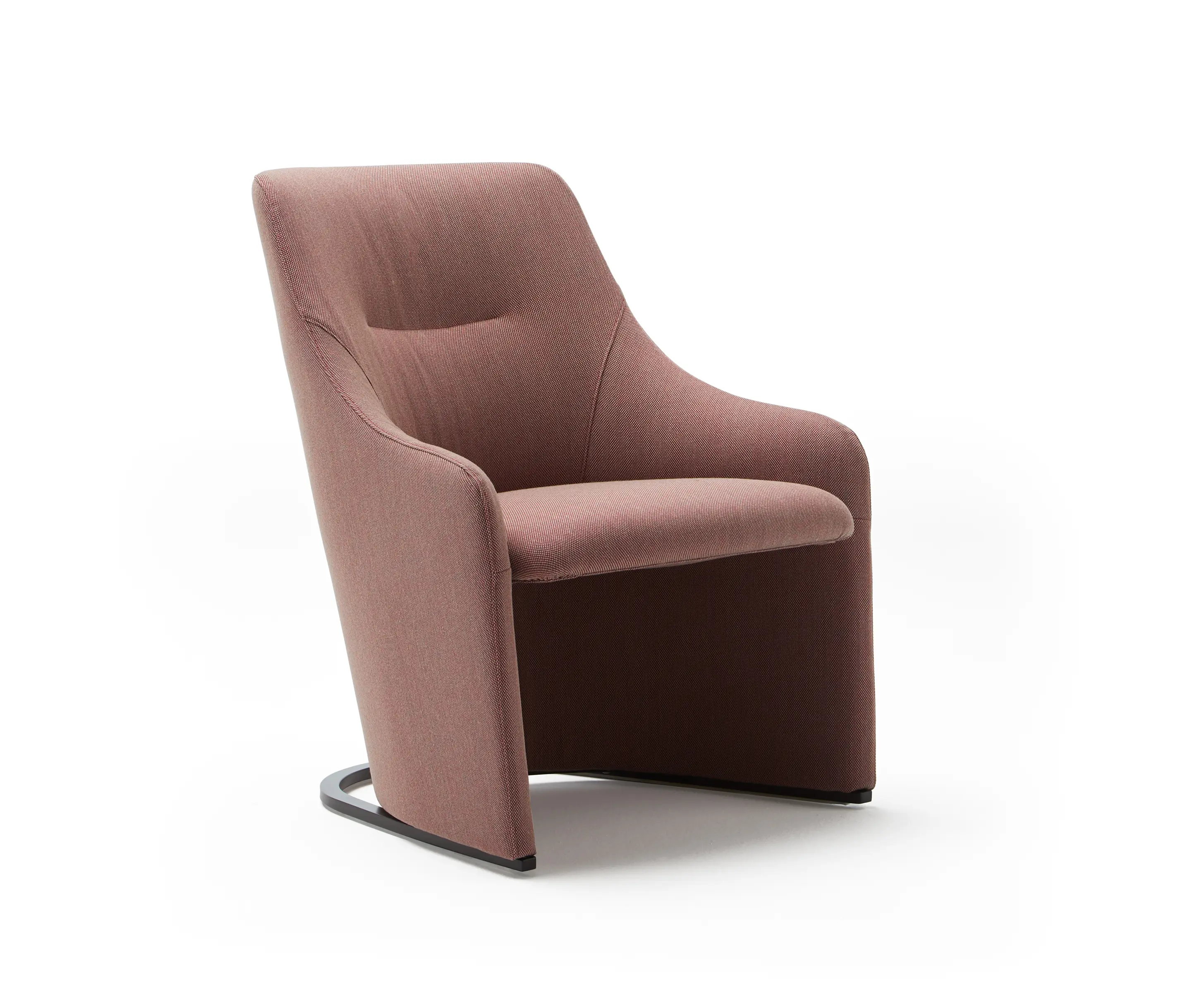 viccarbe - Nagi lounge chair with low backrest & smooth upholstery
