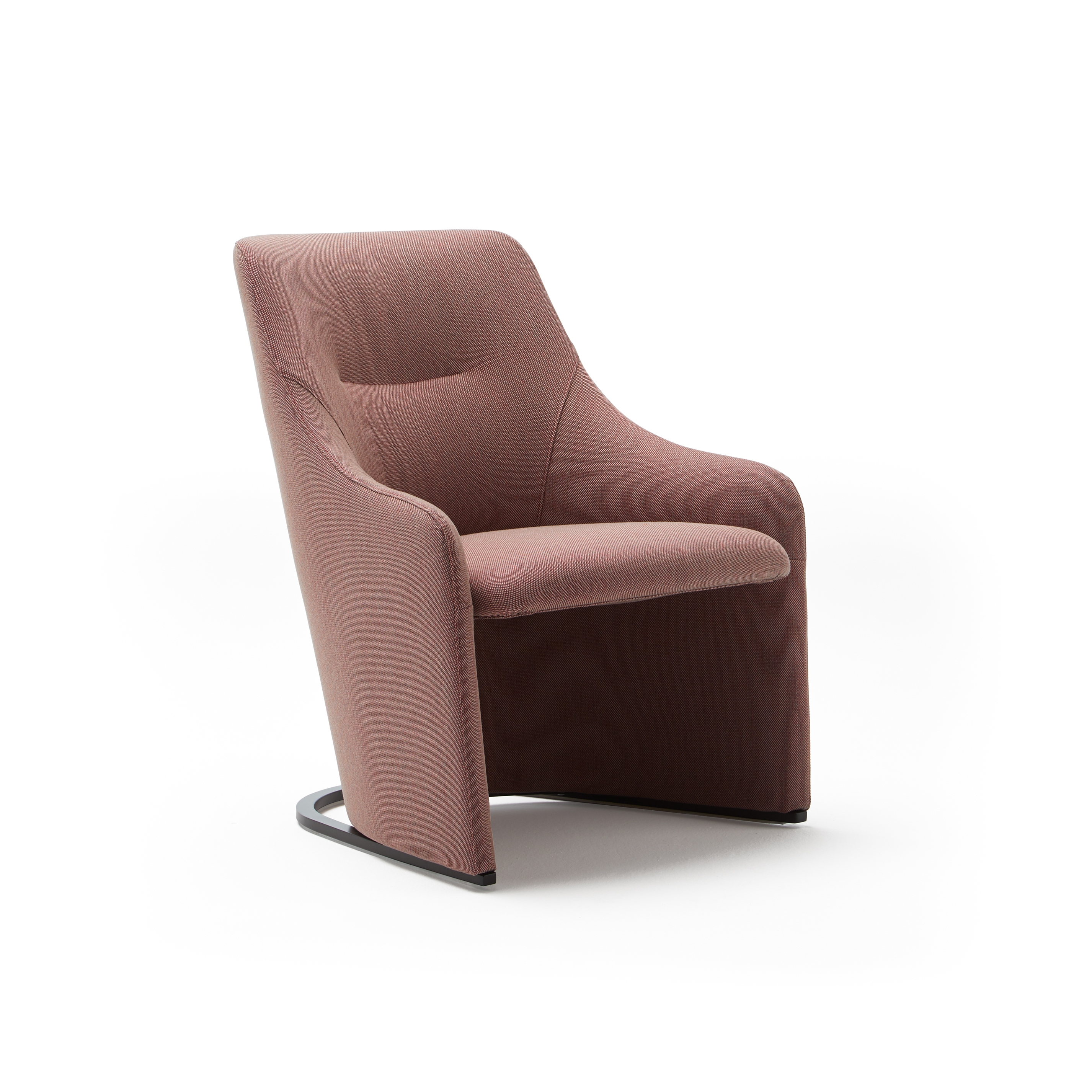 Display product Nagi lounge chair with low backrest & smooth upholstery from manufacturer viccarbe