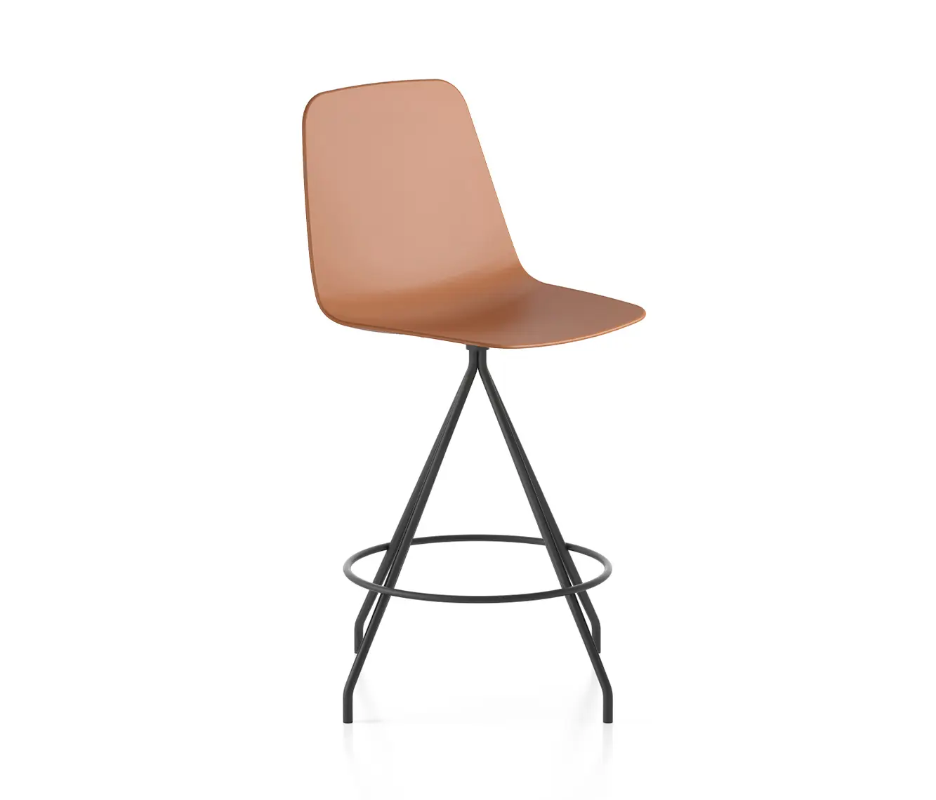 viccarbe - Maarten Plastic stool - swivel base counter height & high backrest