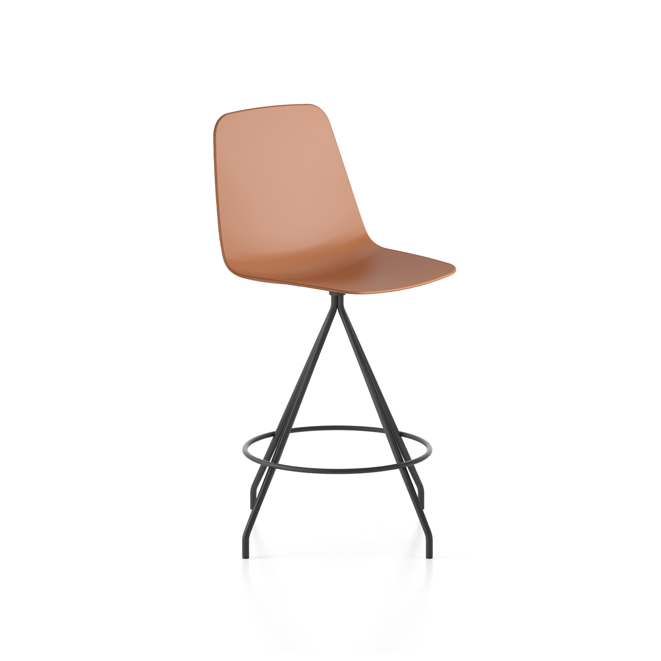 Maarten Plastic stool - swivel base counter height & high backrest