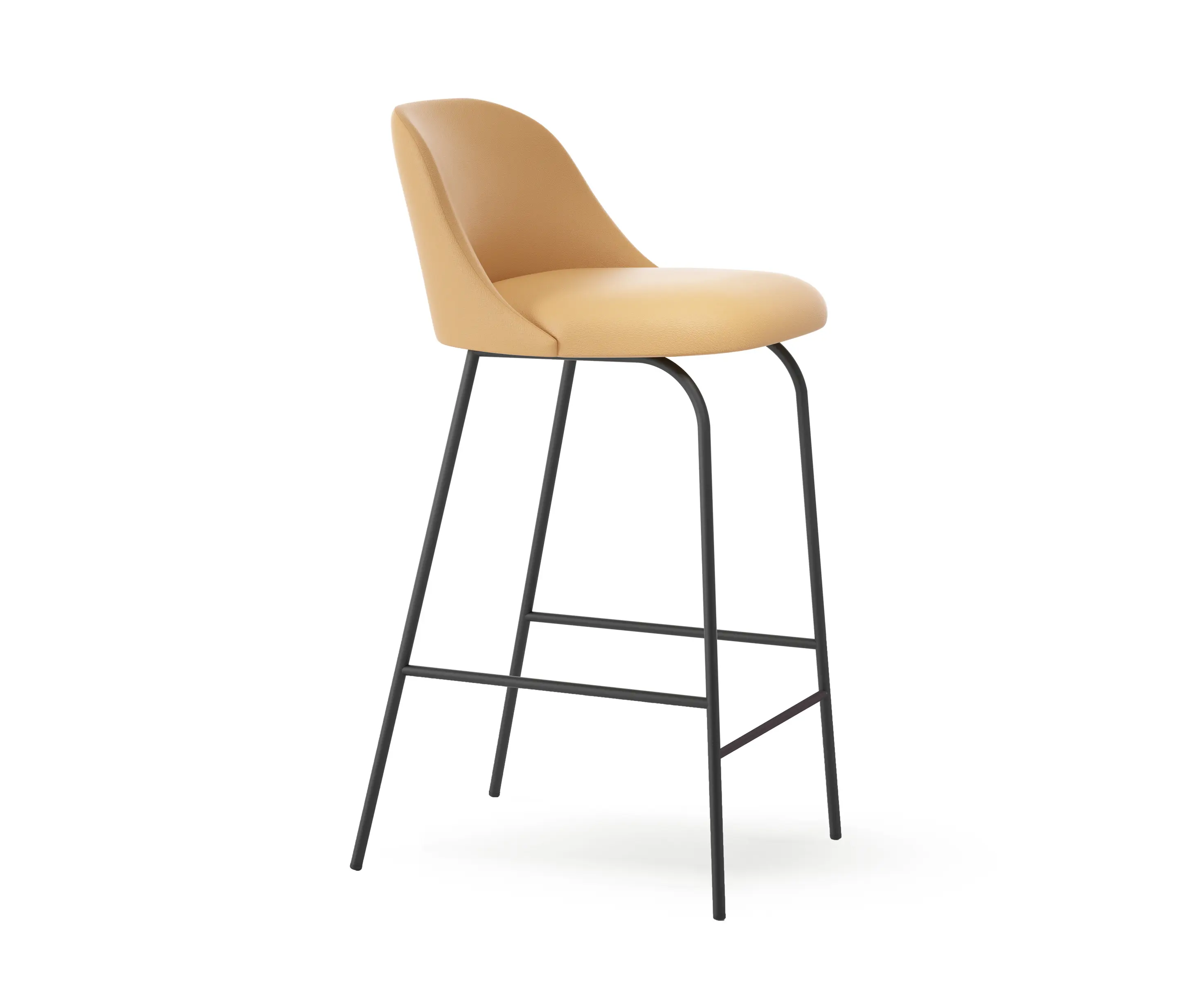 viccarbe - Aleta stool - fixed base counter height & low backrest
