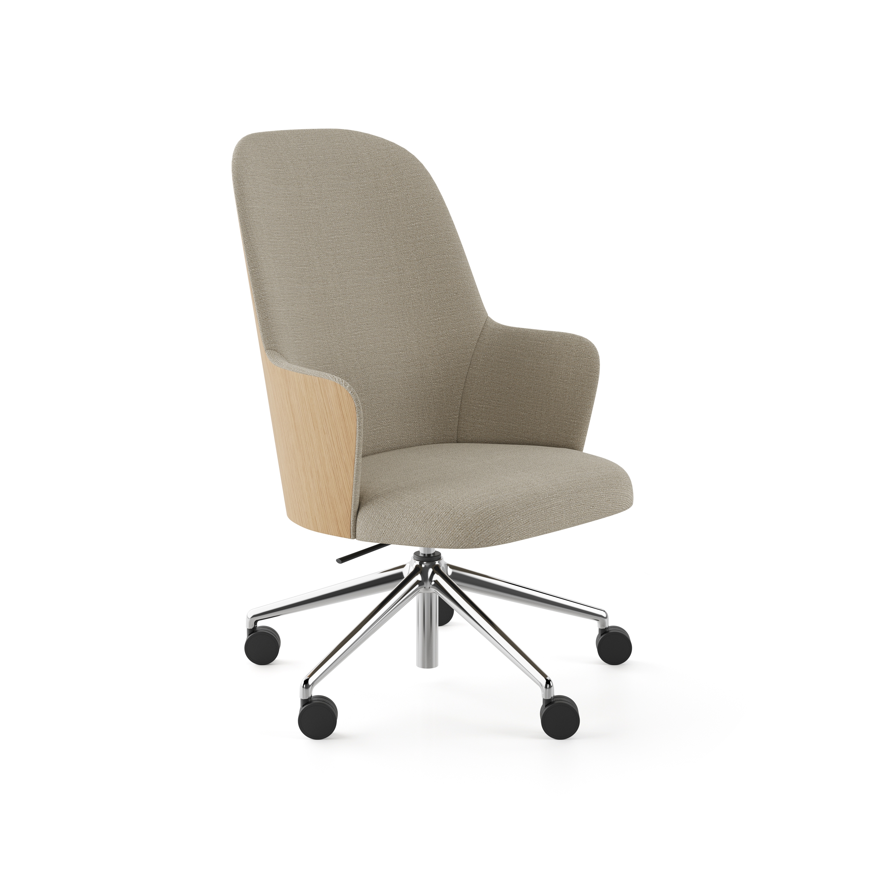 Afficher le produit Aleta Executive chair - five casters aluminium base back in wood du fabricant viccarbe
